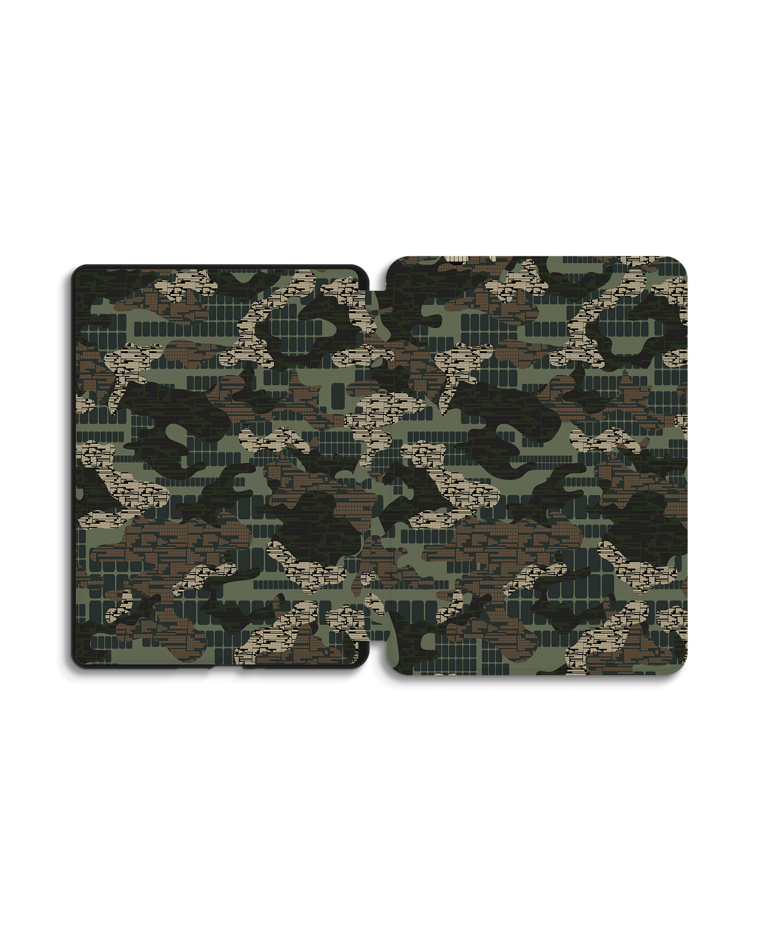 Green Camo Mix eReader Smart Case for Amazon Kindle Paperwhite 5 (2021), Amazon Kindle Paperwhite 5 Signature Edition (2021): Opened exterior view