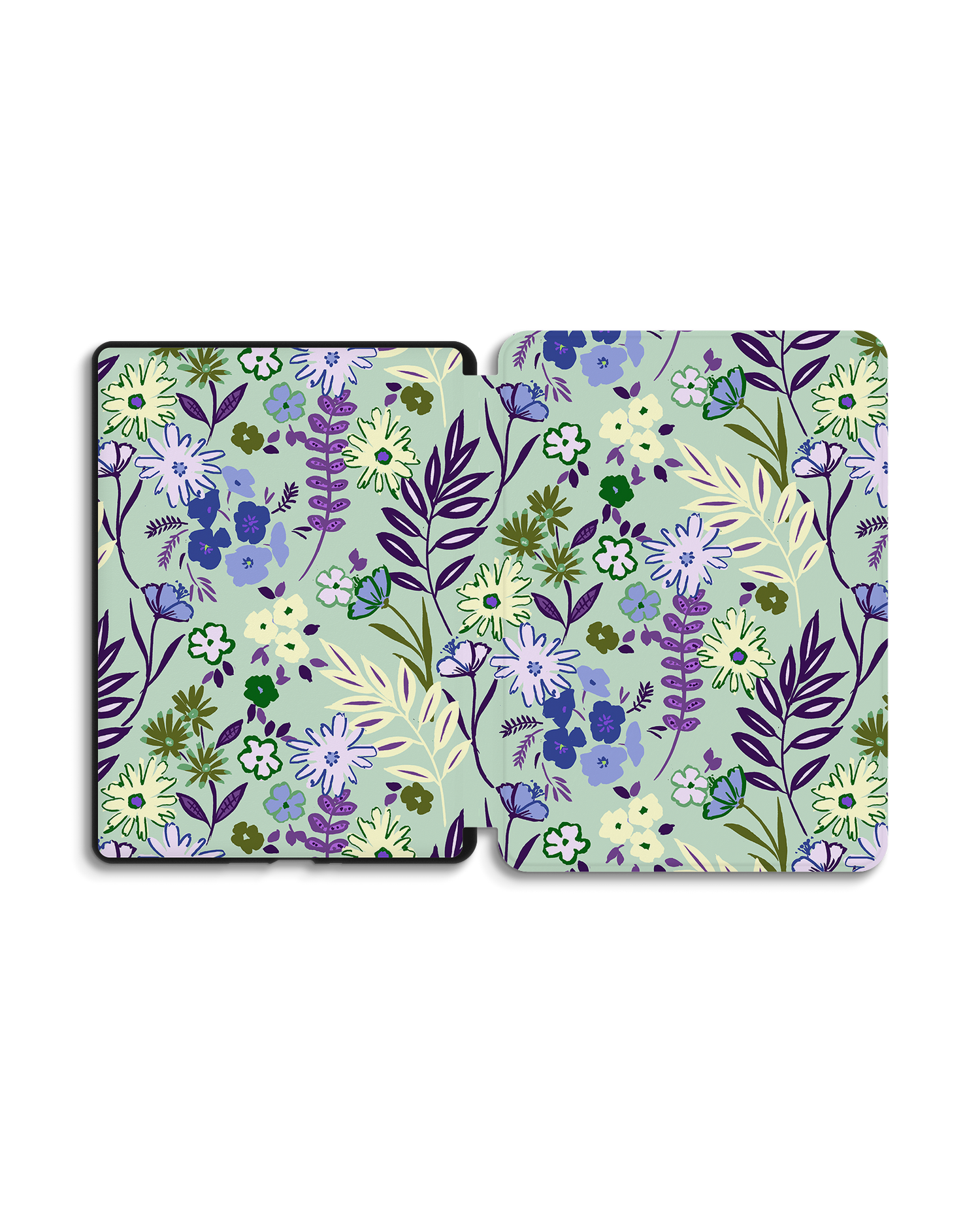 Pretty Purple Flowers eReader Smart Case for Amazon Kindle Paperwhite 5 (2021), Amazon Kindle Paperwhite 5 Signature Edition (2021): Opened exterior view
