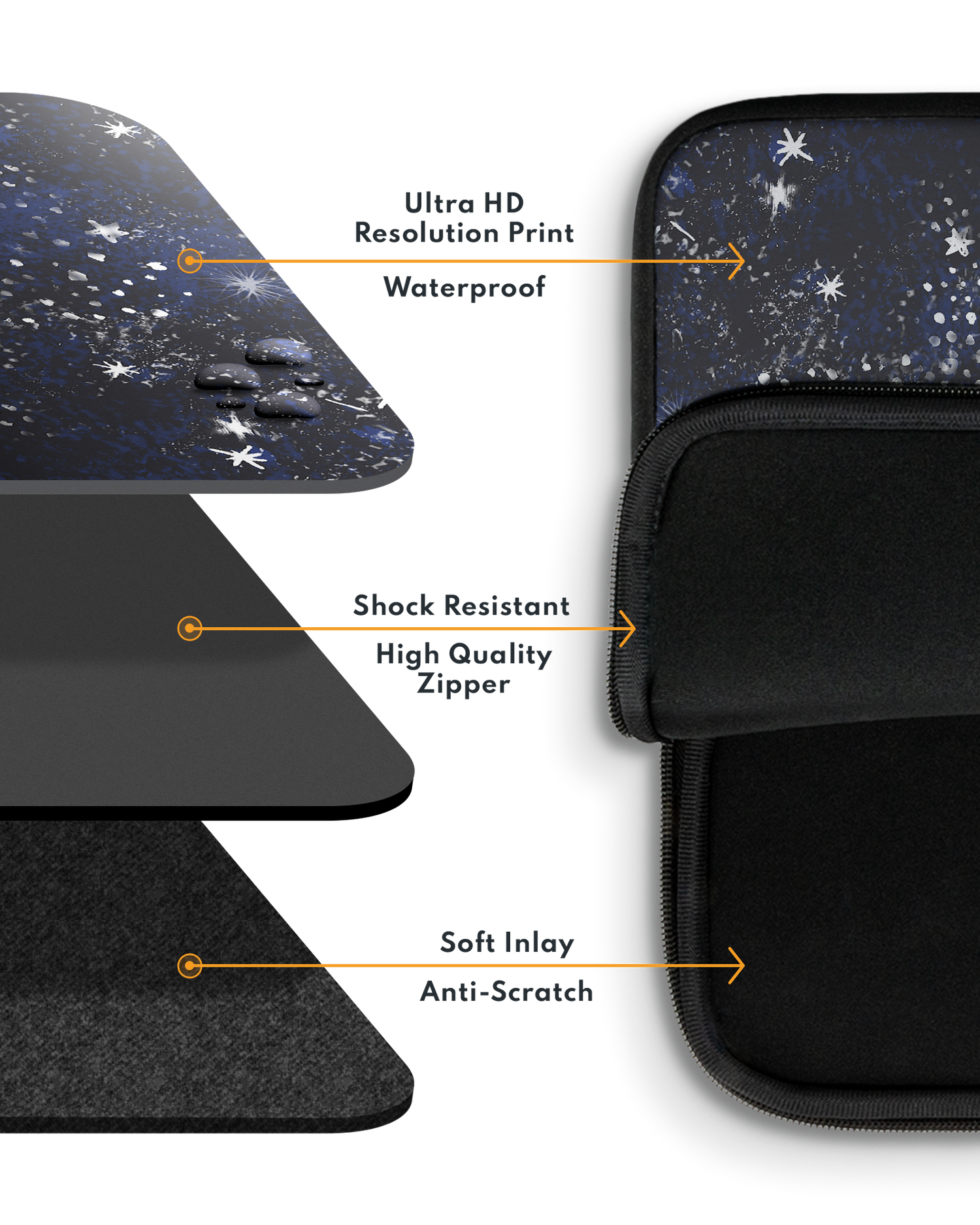 Starry Night Sky Laptop Case 13-14 inch with soft inner lining