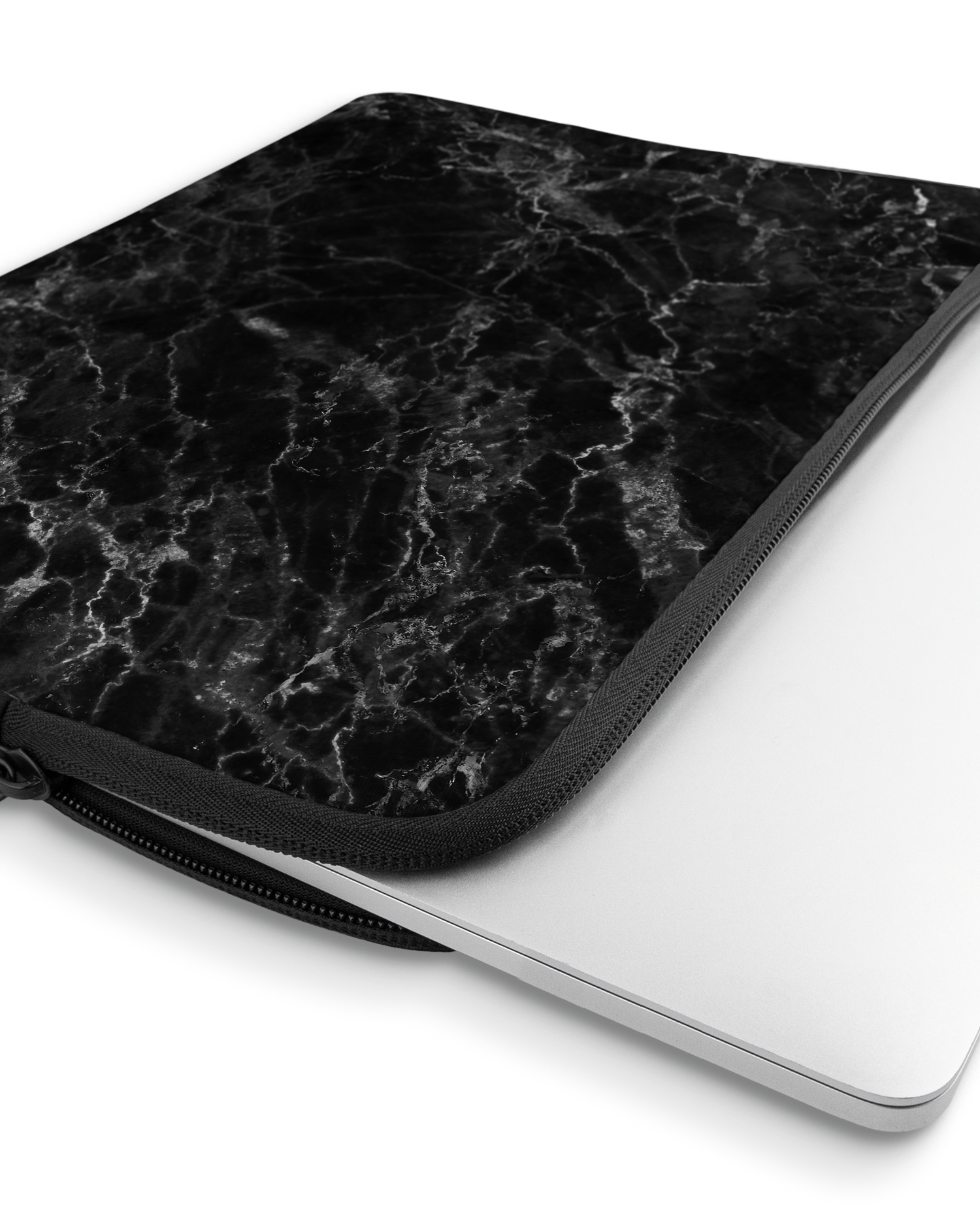 Midnight Marble Laptop Case 13 inch with device inside