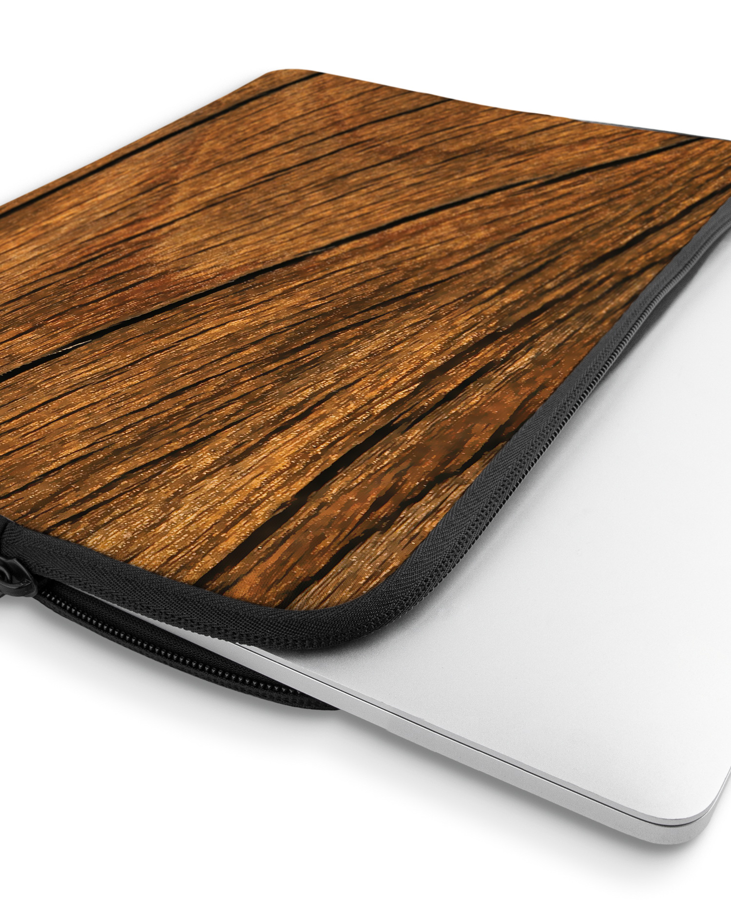 Wood Laptop Case 13 inch with device inside