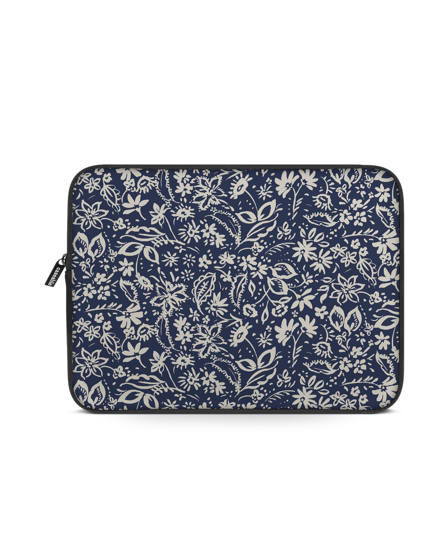 Ditsy Blue Paisley Laptop Case 13 inch: Front View