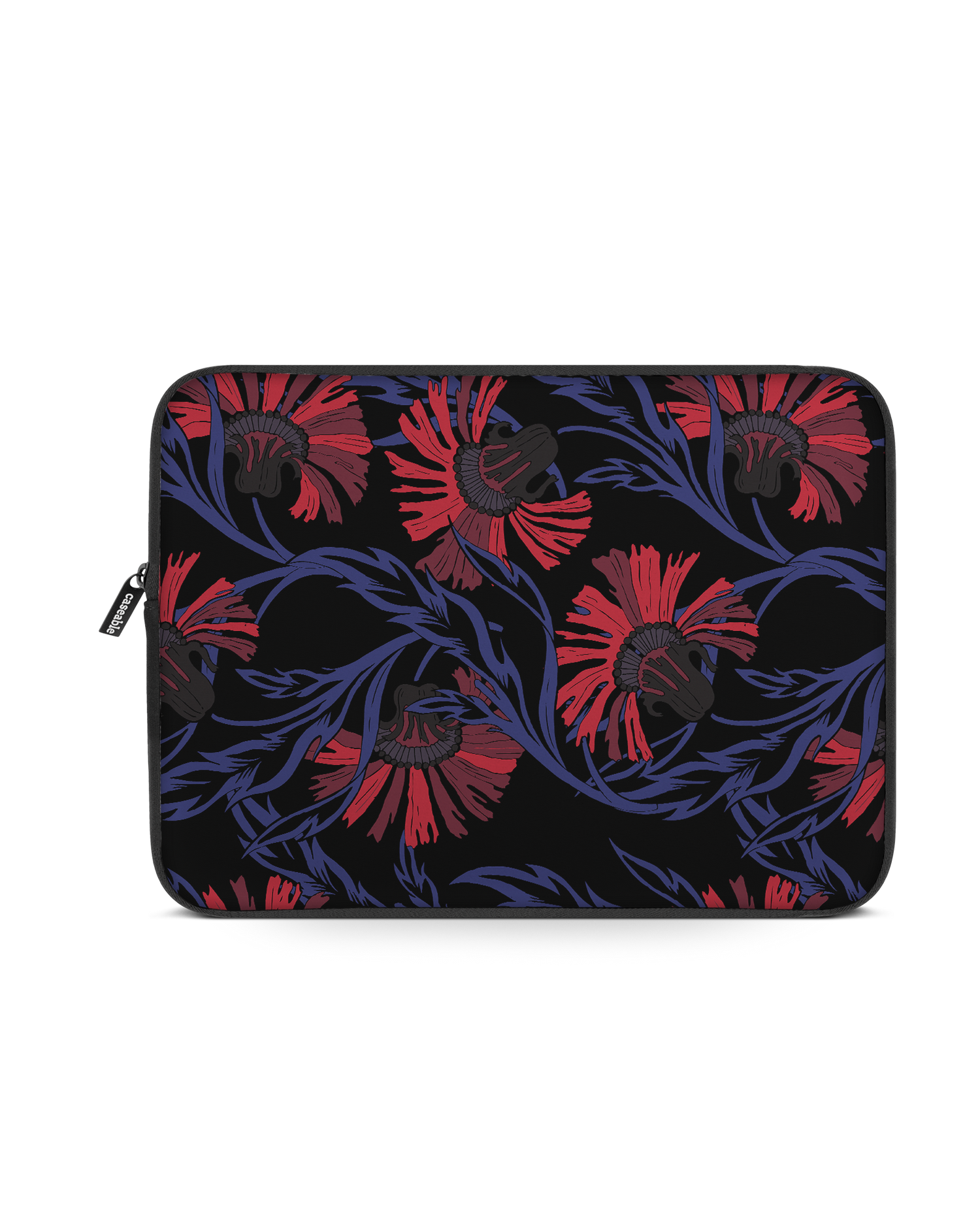 Midnight Floral Laptop Case 13 inch: Front View