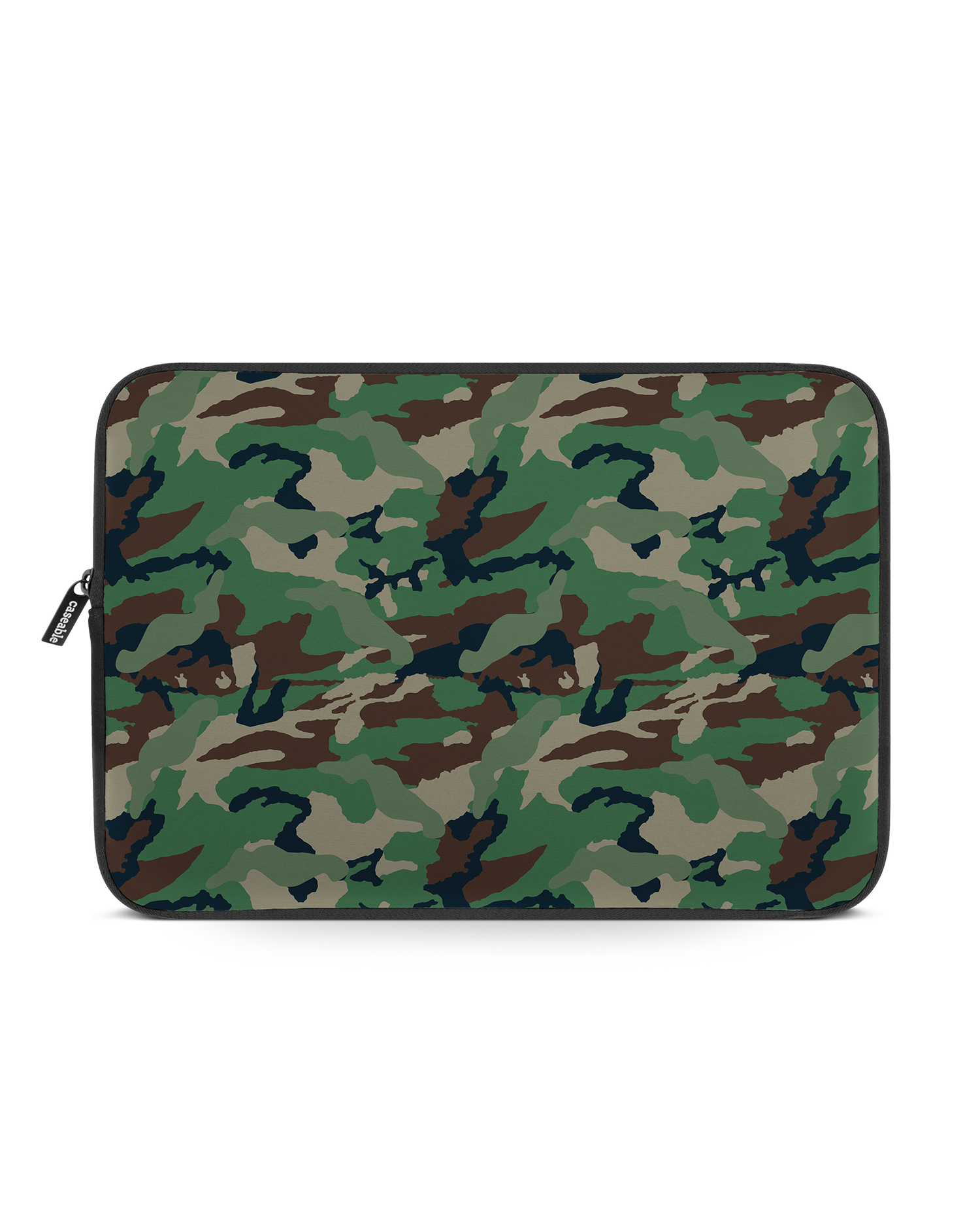 Green and Brown Camo Laptop Case 14 inch: Front View