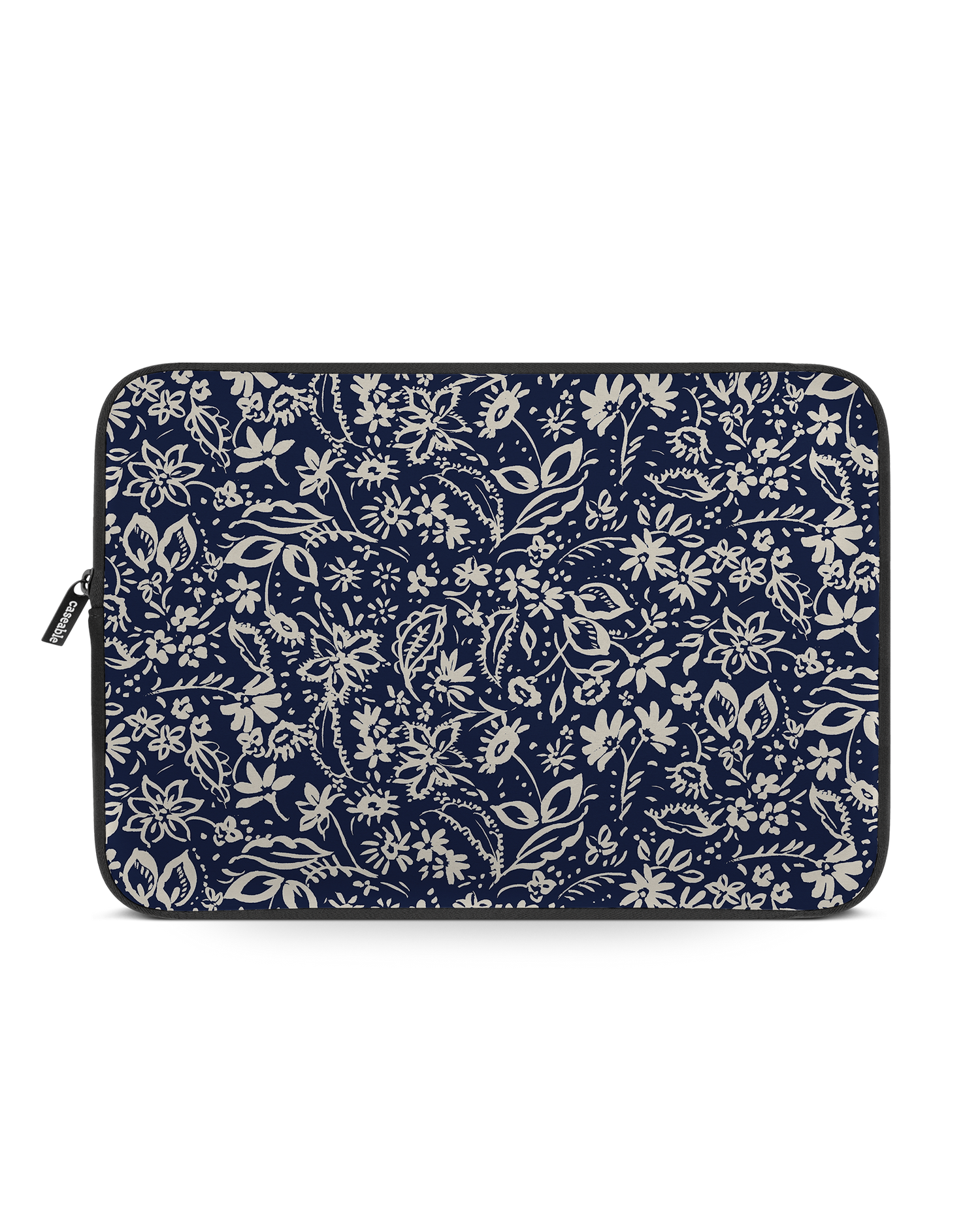 Ditsy Blue Paisley Laptop Case 14 inch: Front View