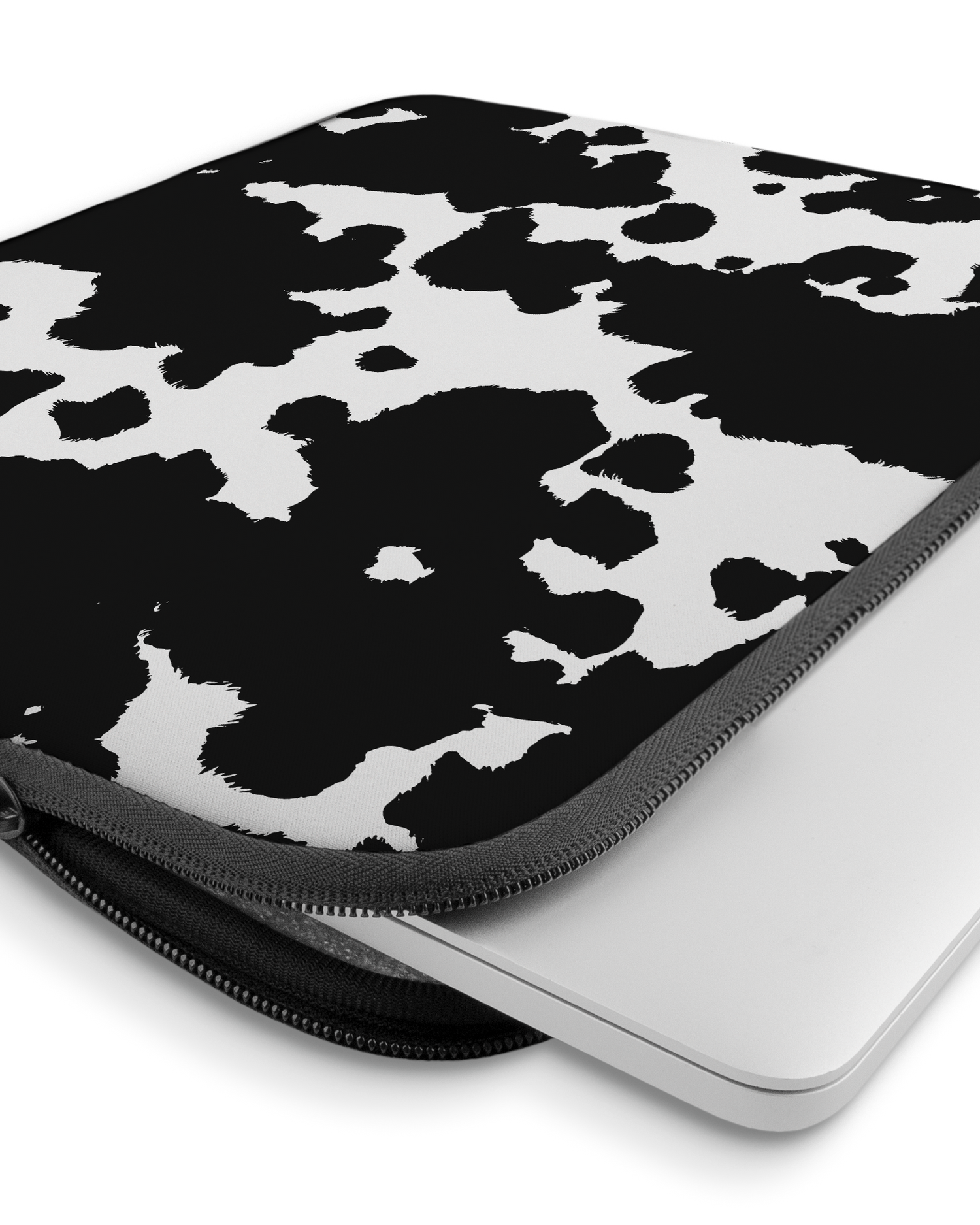 Cow Print Laptop Case 15 inch with device inside