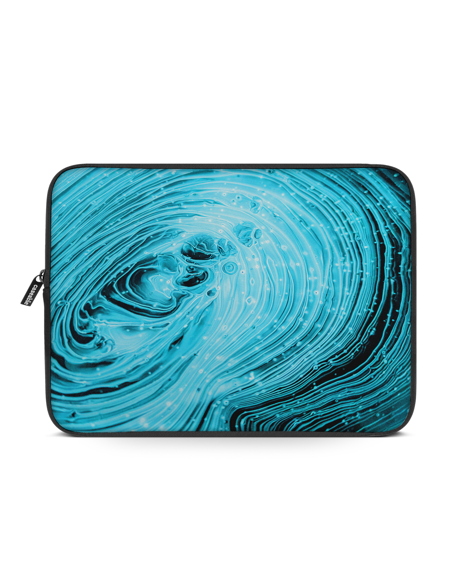 Turquoise Ripples Laptop Case 15 inch: Front View