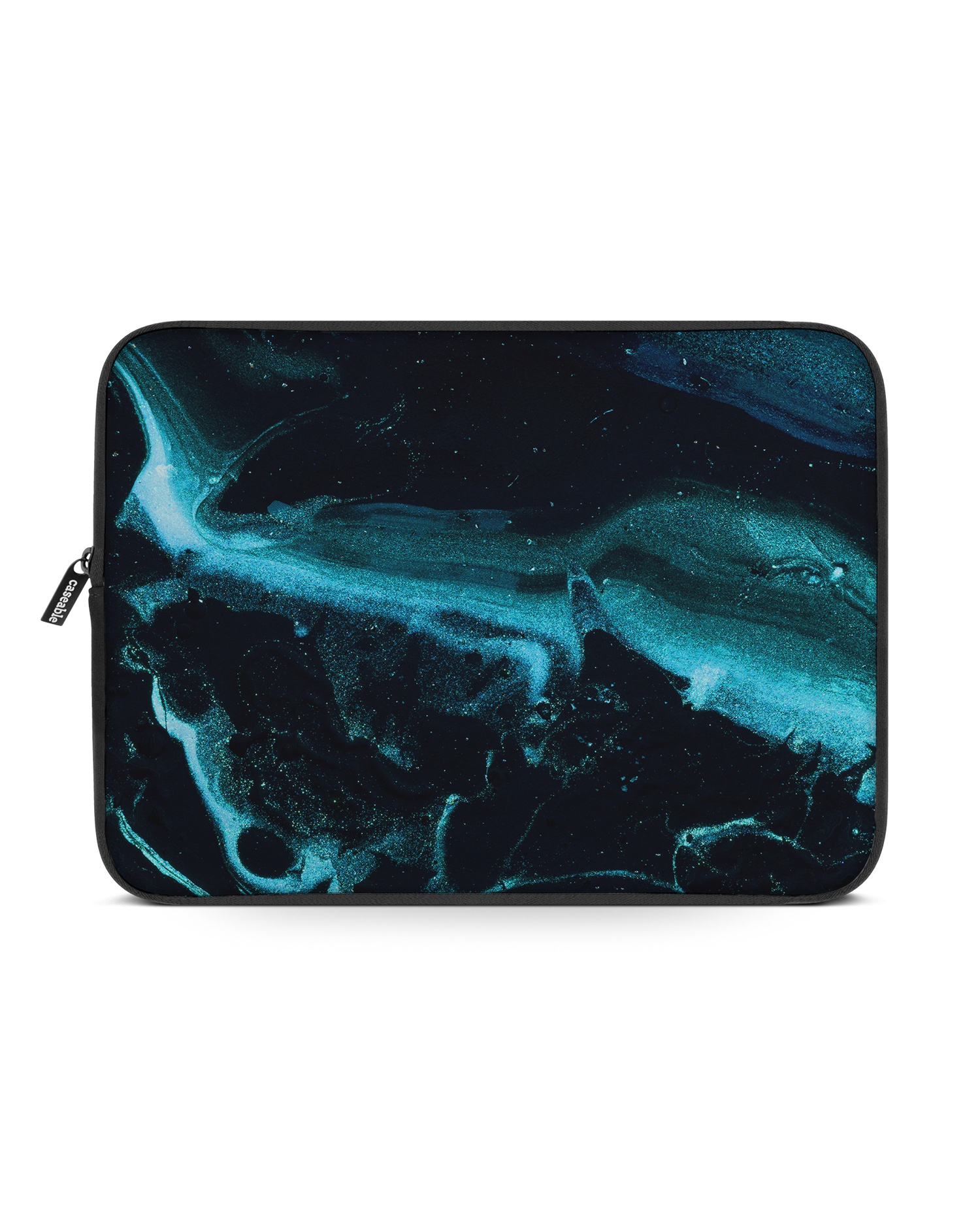 Deep Turquoise Sparkle Laptop Case 15 inch: Front View