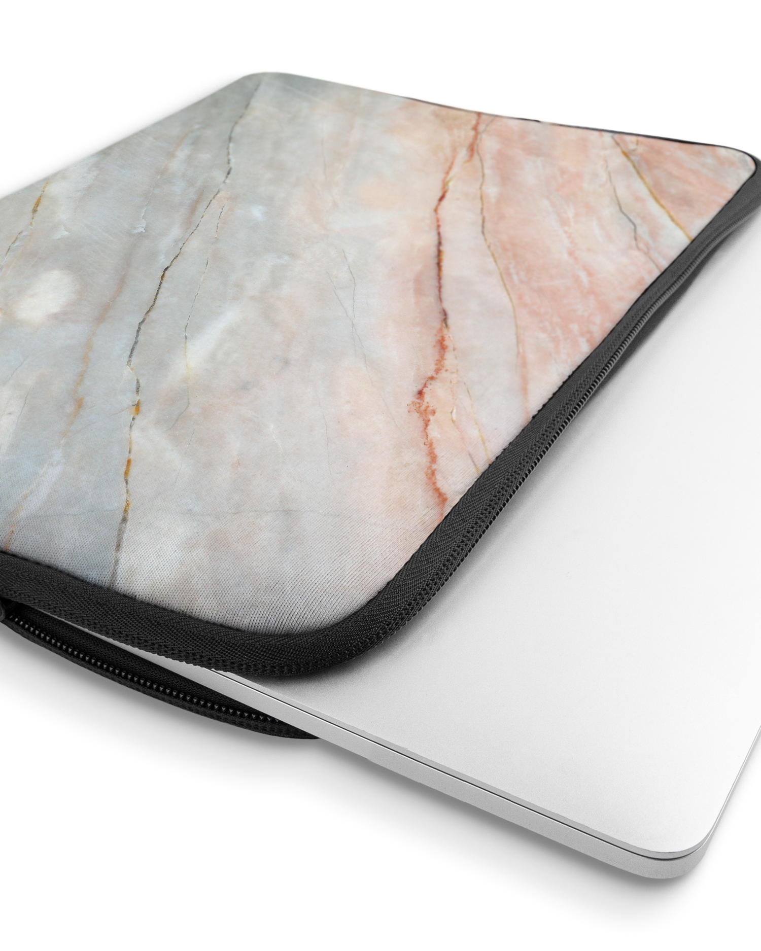 Mother of Pearl Marble Laptop Case 16 inch with device inside