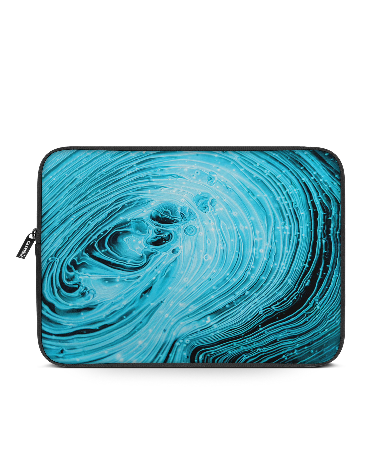 Turquoise Ripples Laptop Case 16 inch: Front View
