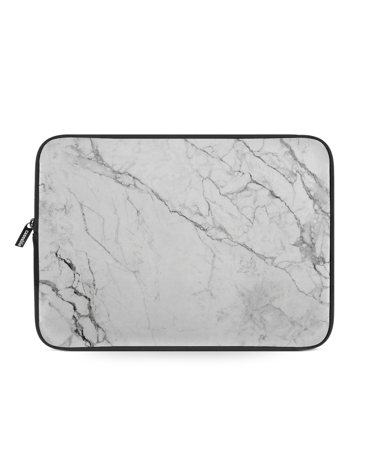 White Marble Laptop Case 13-14 inch: Front View