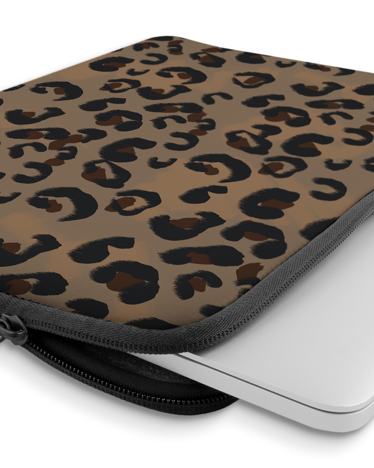 Leopard Repeat Laptop Case 13-14 inch with device inside