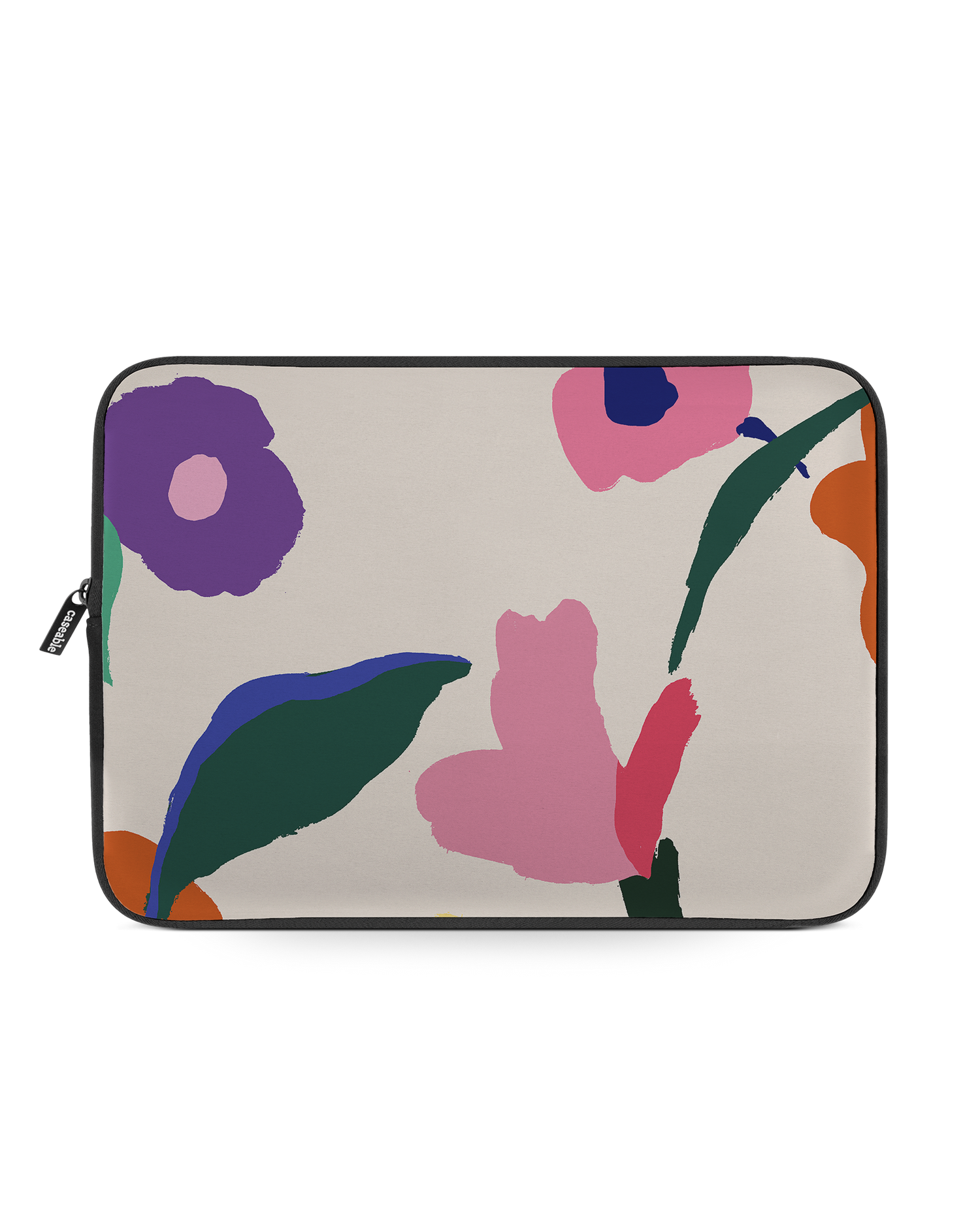 Handpainted Blooms Laptop Case 13-14 inch: Front View