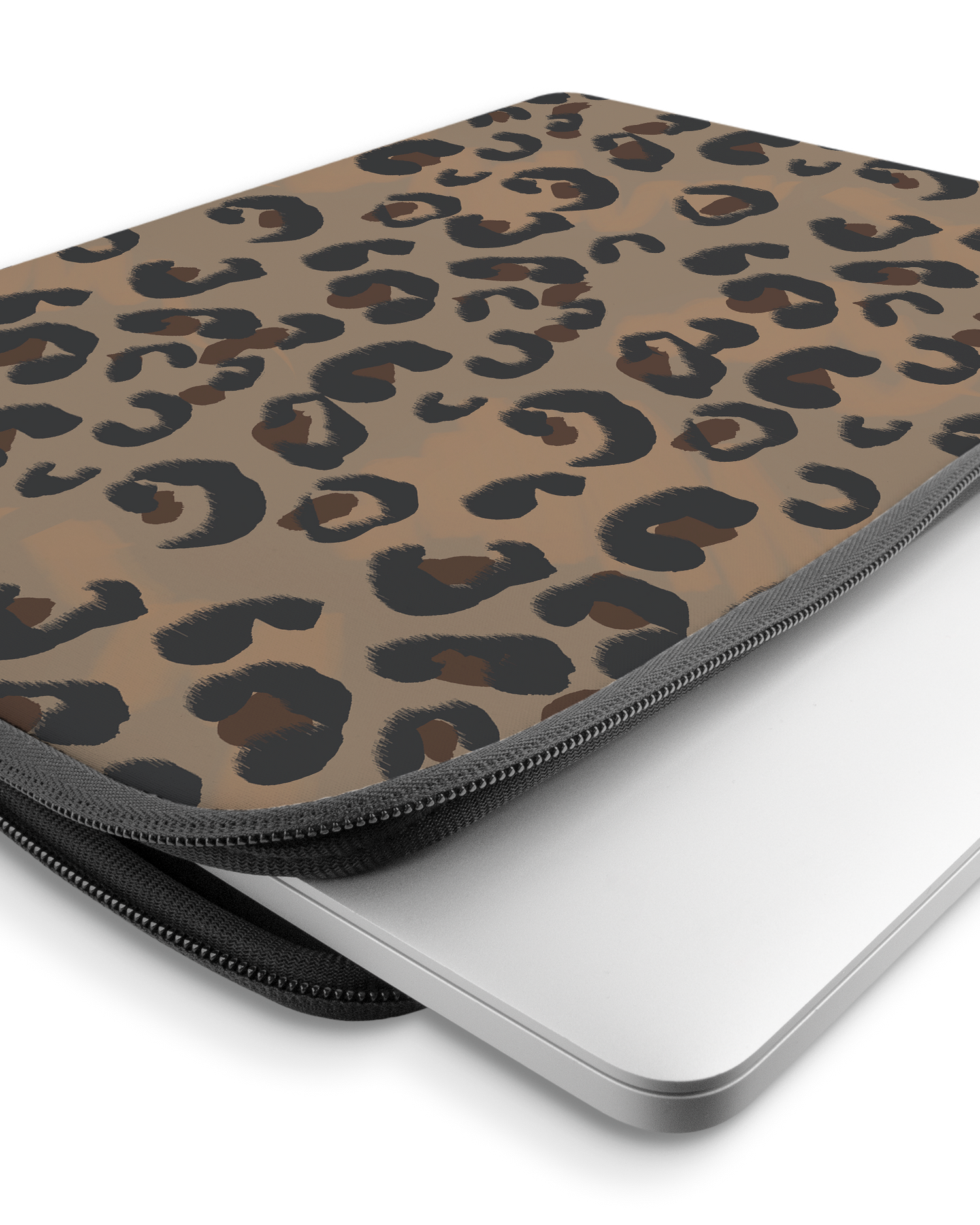 Leopard Repeat Laptop Case 15-16 inch with device inside