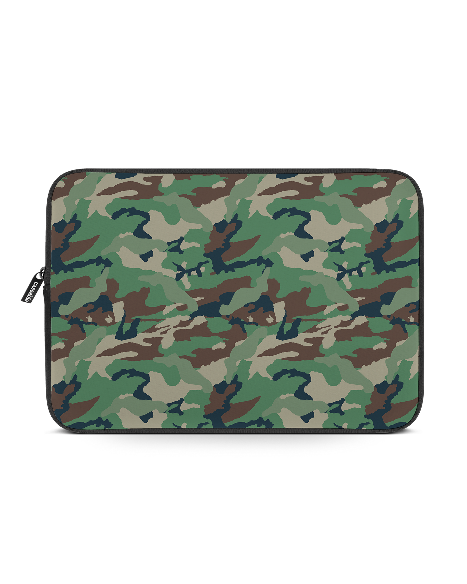 Green and Brown Camo Laptop Case 15-16 inch: Front View