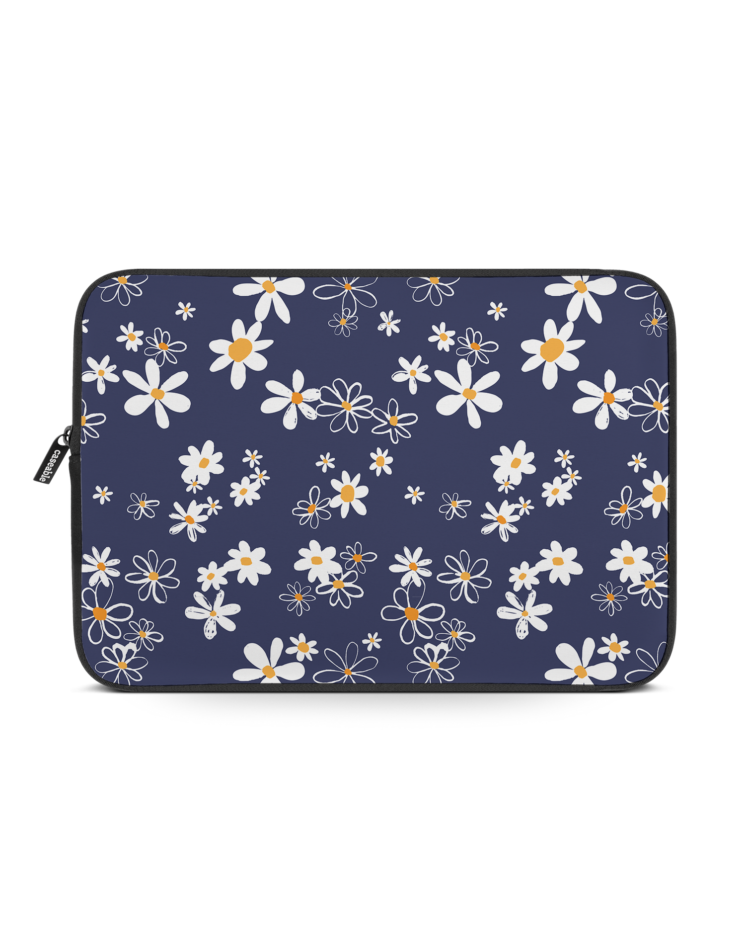 Navy Daisies Laptop Case 15-16 inch: Front View