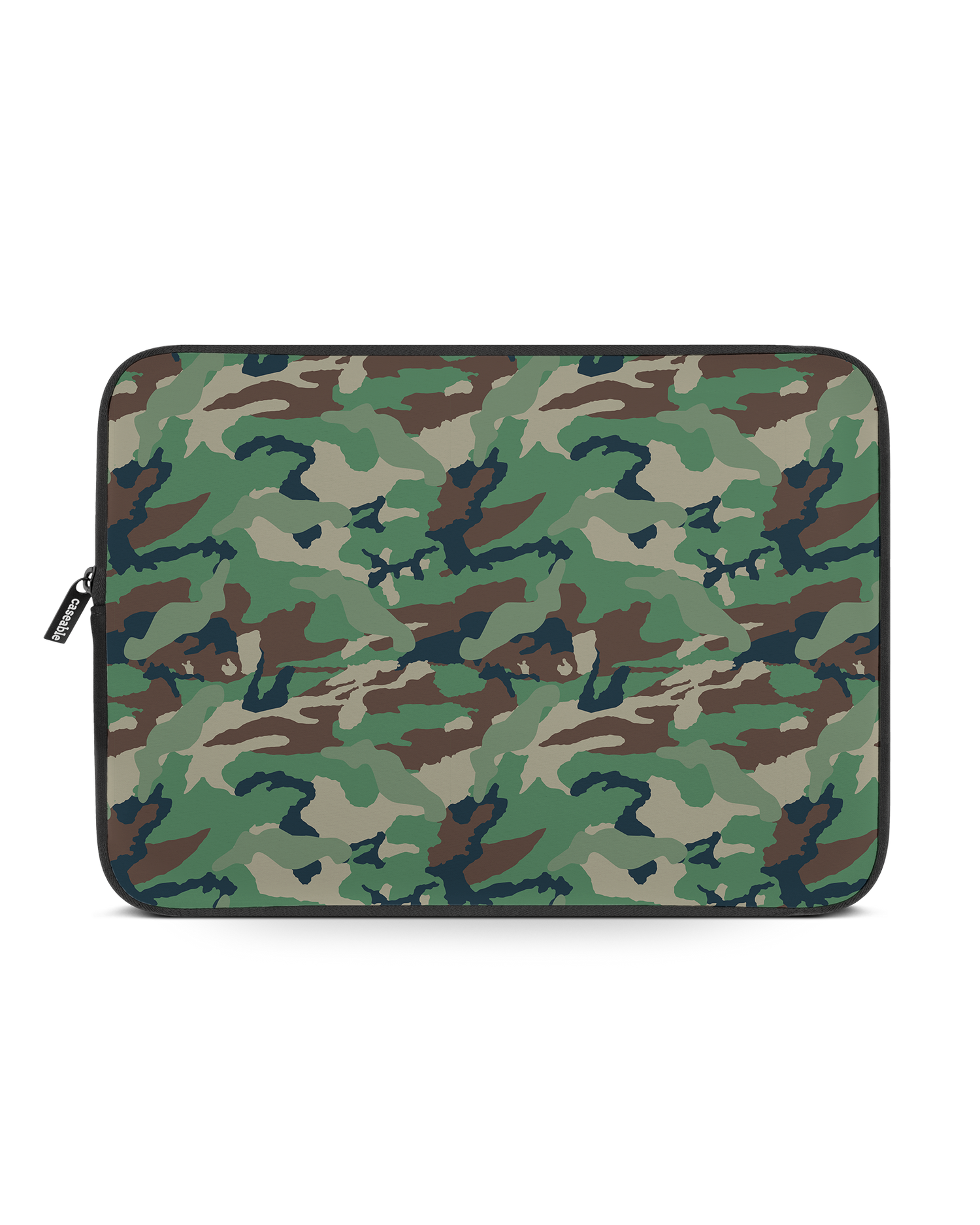 Green and Brown Camo Laptop Case 14-15 inch: Front View