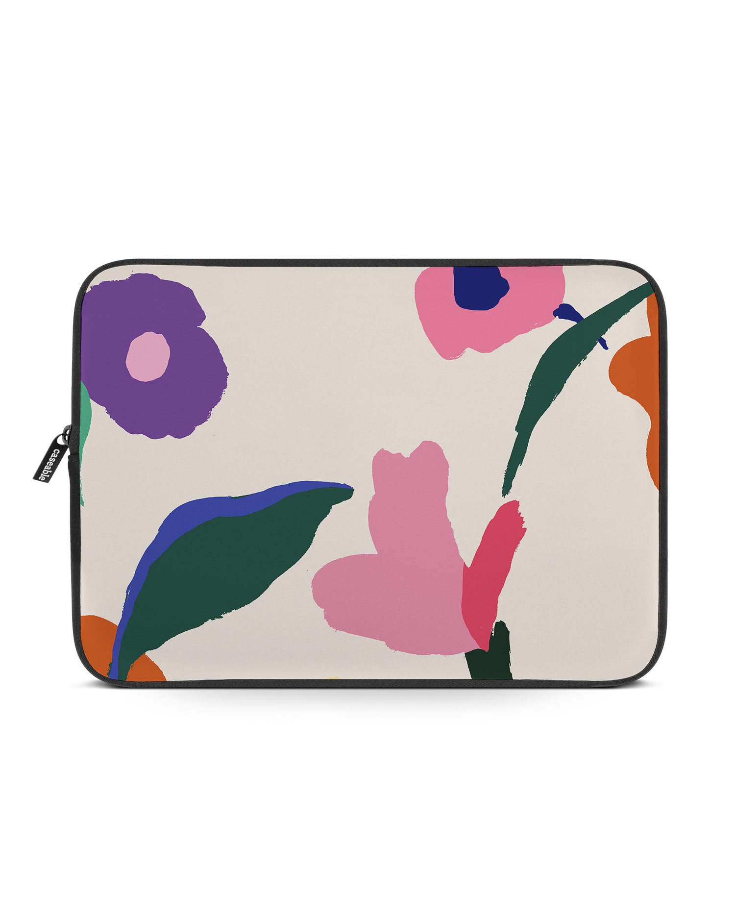 Handpainted Blooms Laptop Case 14-15 inch: Front View
