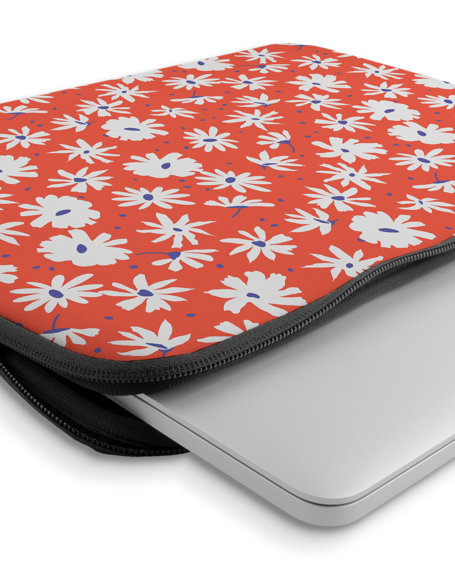 Retro Daisy Laptop Case 14-15 inch with device inside