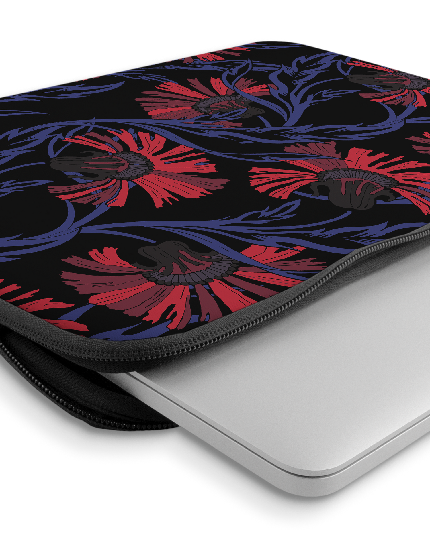 Midnight Floral Laptop Case 14-15 inch with device inside