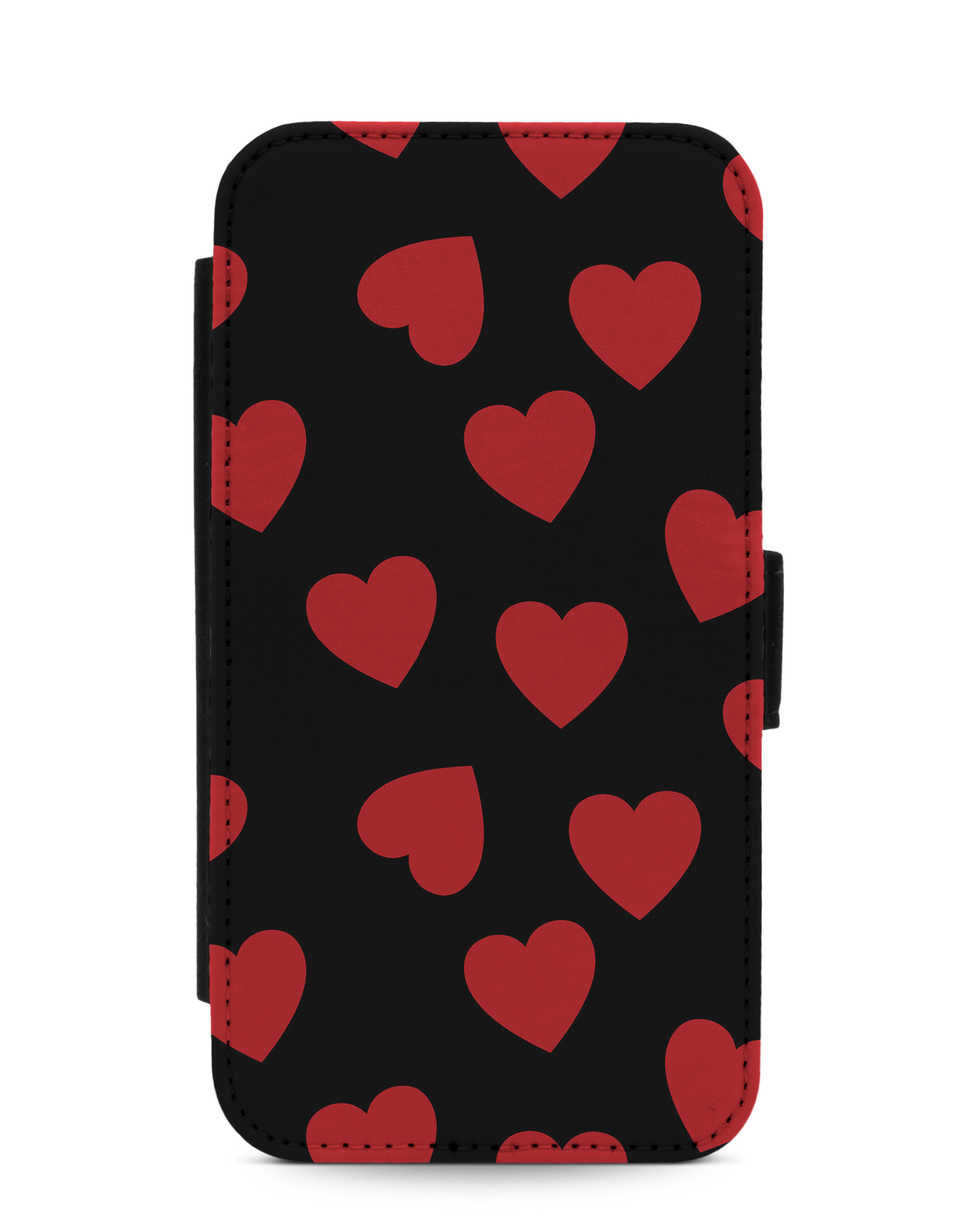 Repeating Hearts Wallet Phone Case Apple iPhone 11: Front View