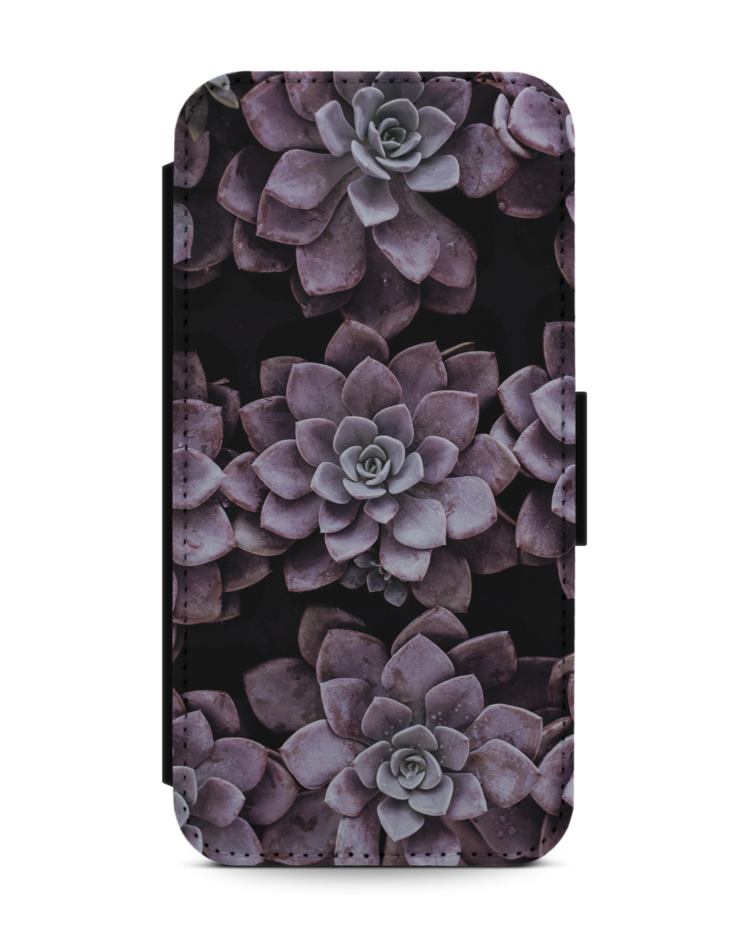 Purple Succulents Wallet Phone Case Apple iPhone 13 mini: Front View