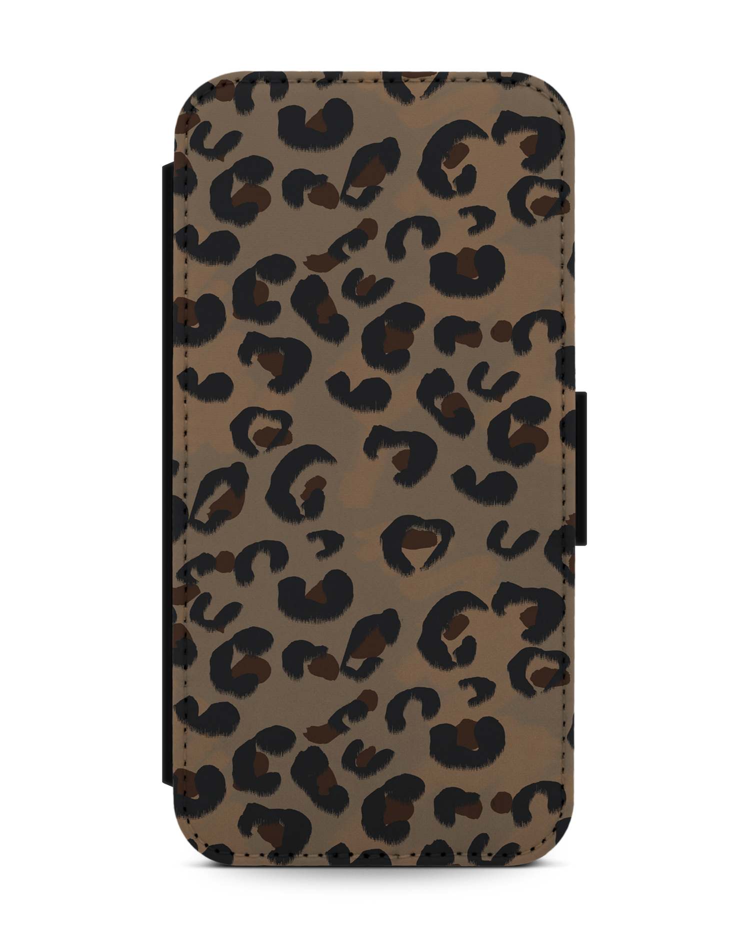 Leopard Repeat Wallet Phone Case Apple iPhone 13 mini: Front View