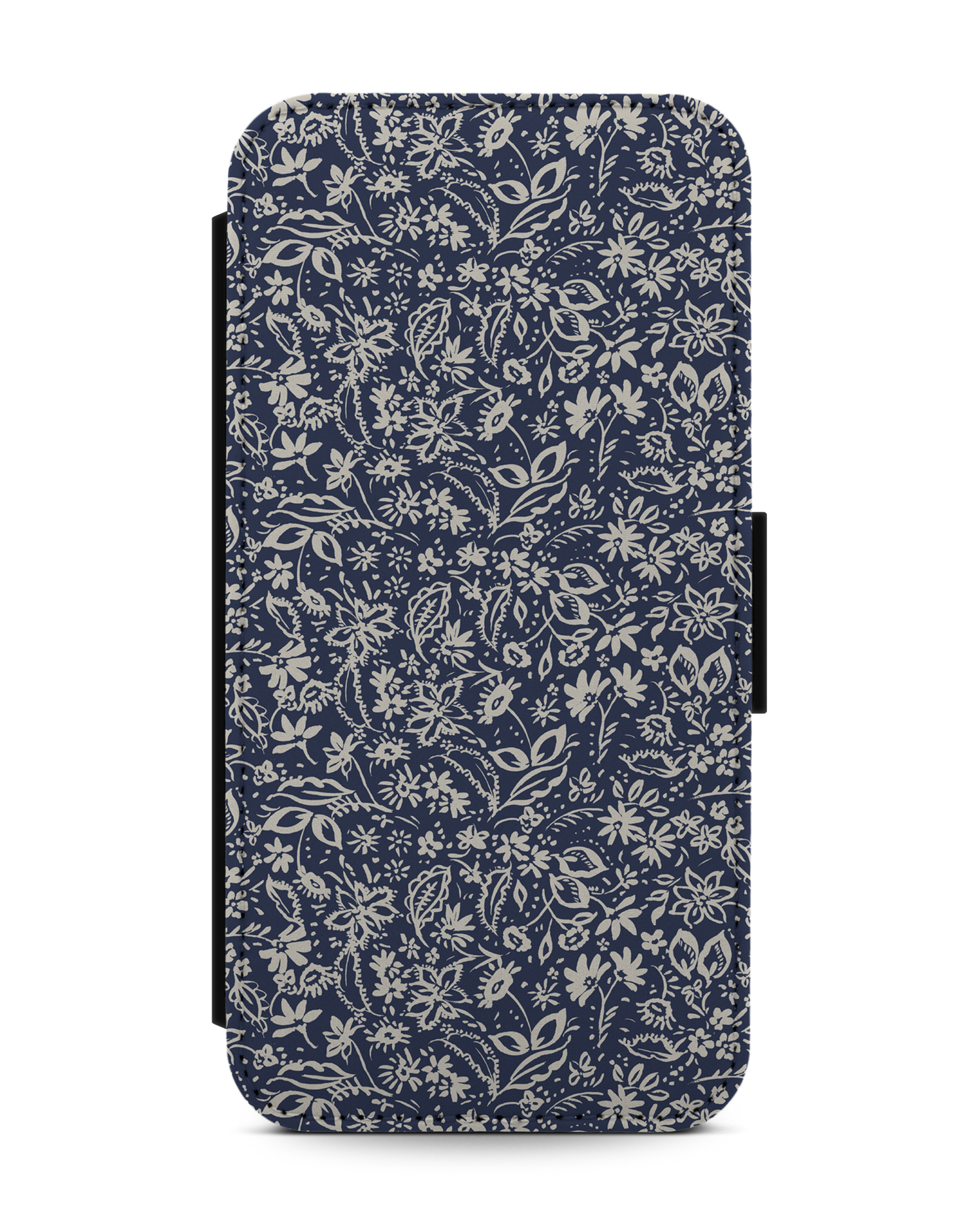 Ditsy Blue Paisley Wallet Phone Case Apple iPhone 13 mini: Front View