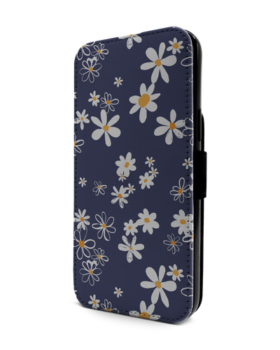 Navy Daisies Wallet Phone Case Apple iPhone 13 Pro Max