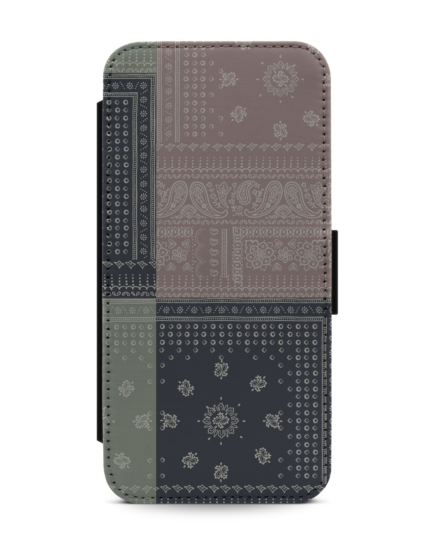 Bandana Patchwork Wallet Phone Case Apple iPhone 13 Pro Max: Front View