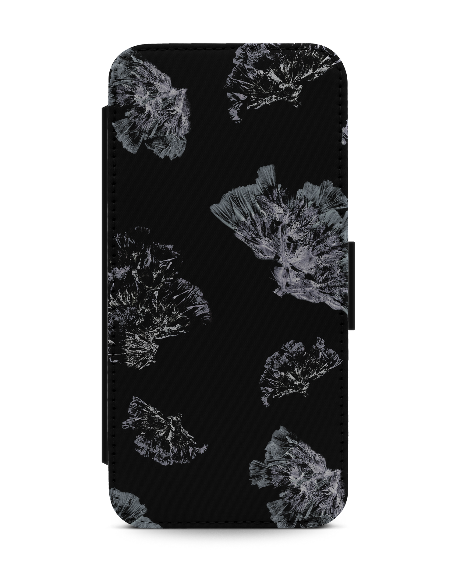 Silver Petals Wallet Phone Case Apple iPhone 13 Pro Max: Front View