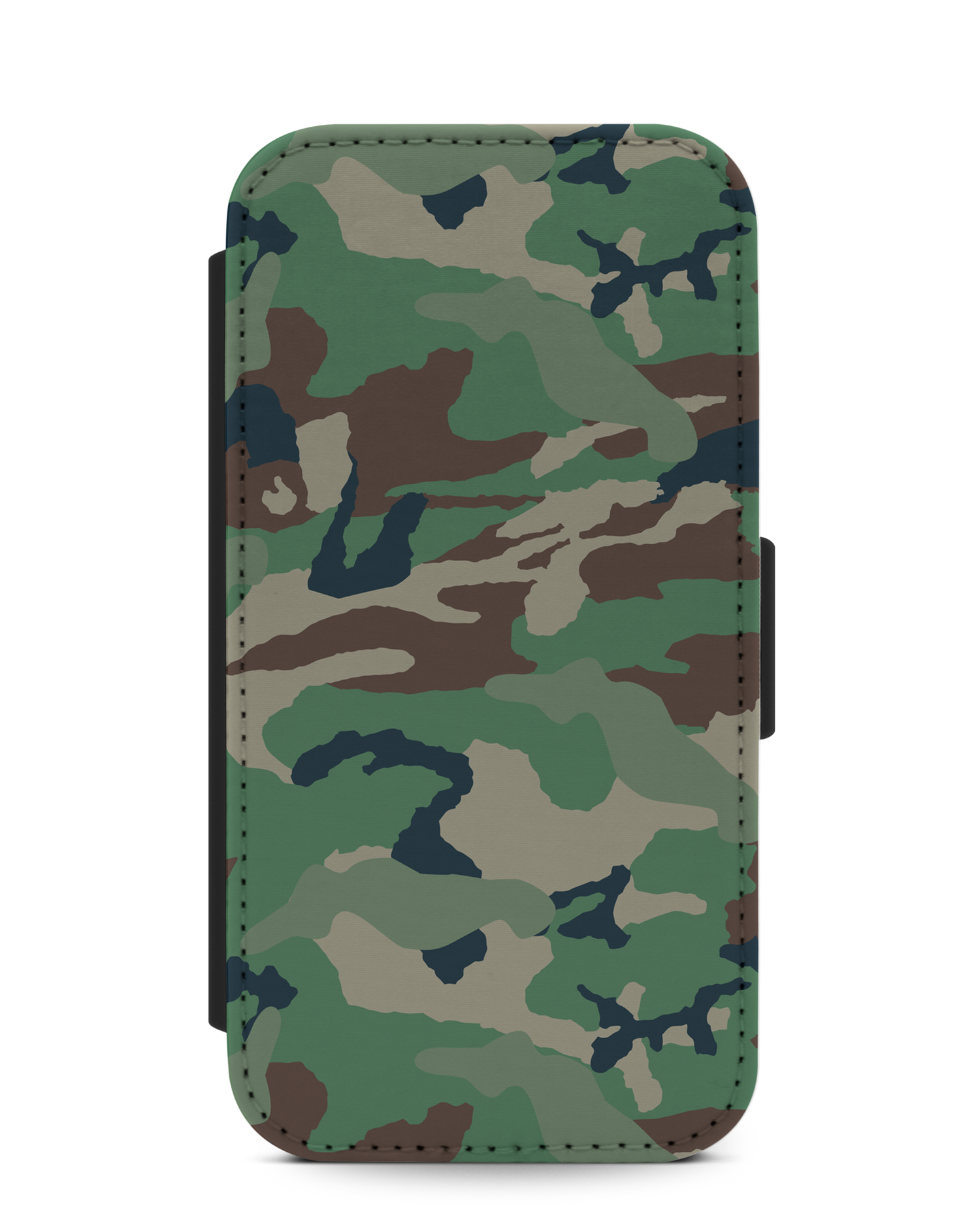 Green and Brown Camo Wallet Phone Case Apple iPhone 7, Apple iPhone 8, Apple iPhone SE (2020), Apple iPhone SE (2022): Front View