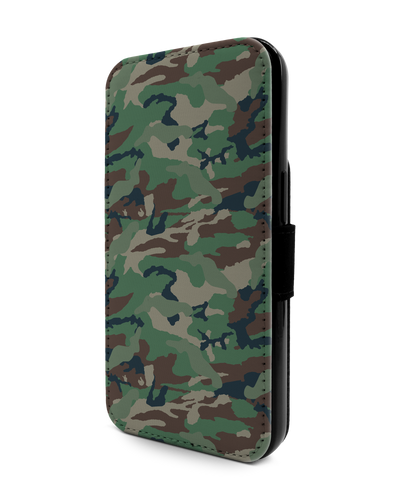 Green and Brown Camo Wallet Phone Case Apple iPhone 13