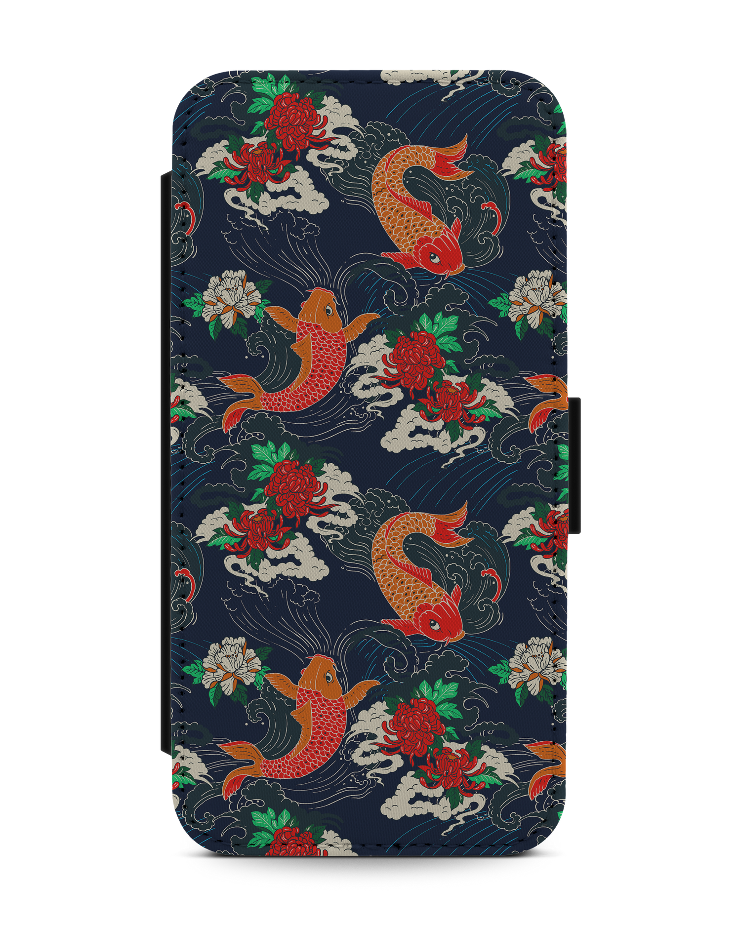 Repeating Koi Wallet Phone Case Apple iPhone 13: Front View