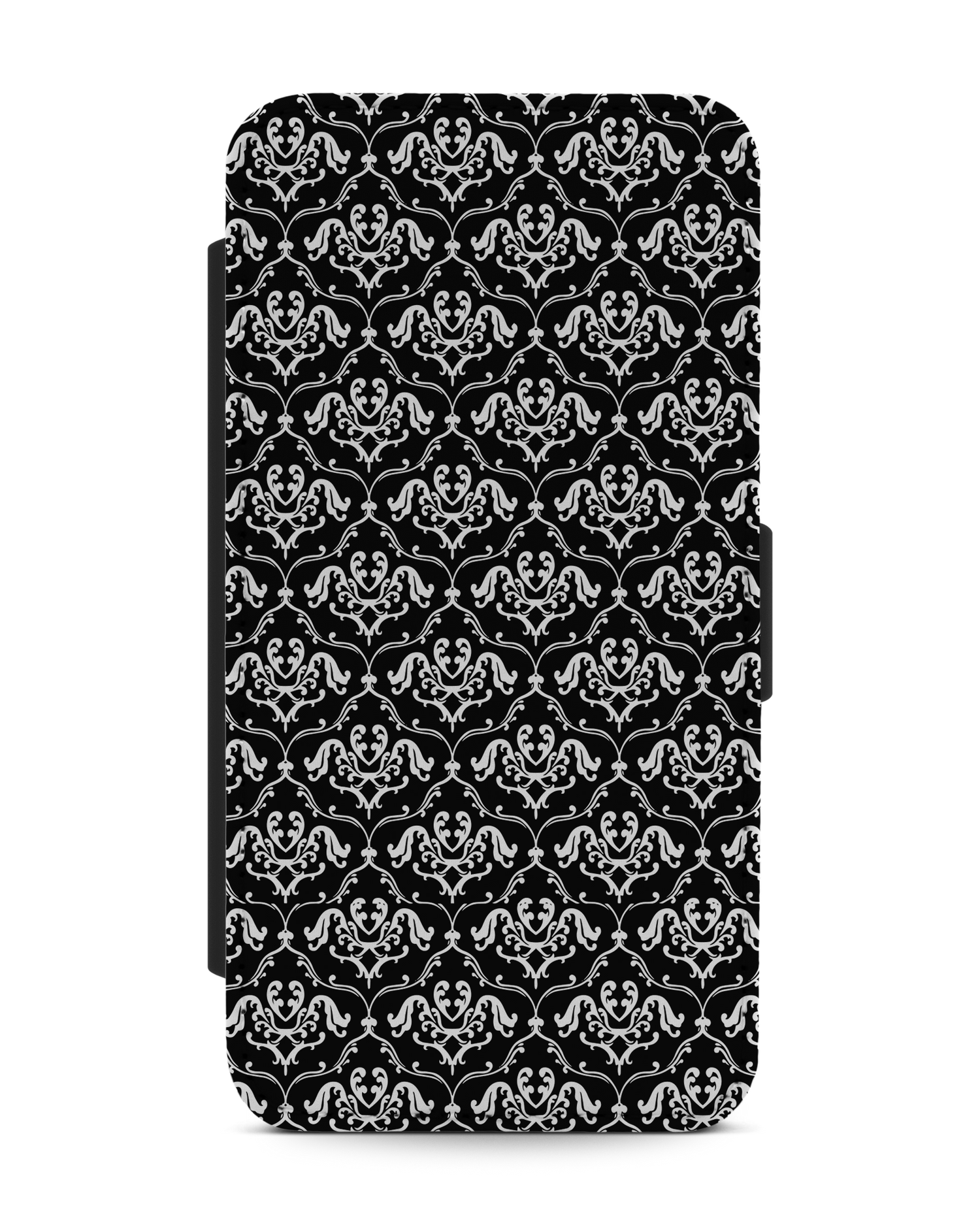 Black French Lillies Wallet Phone Case Apple iPhone XR: Front View
