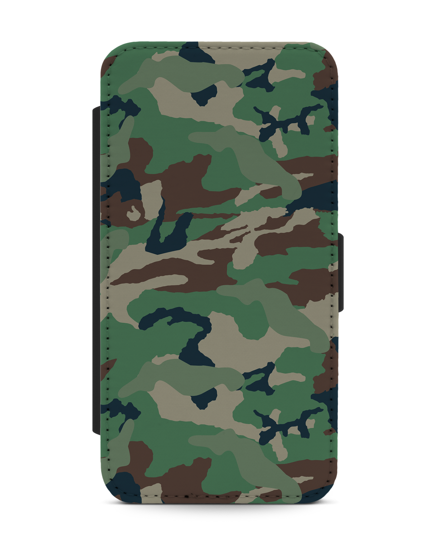 Green and Brown Camo Wallet Phone Case Apple iPhone XR: Front View