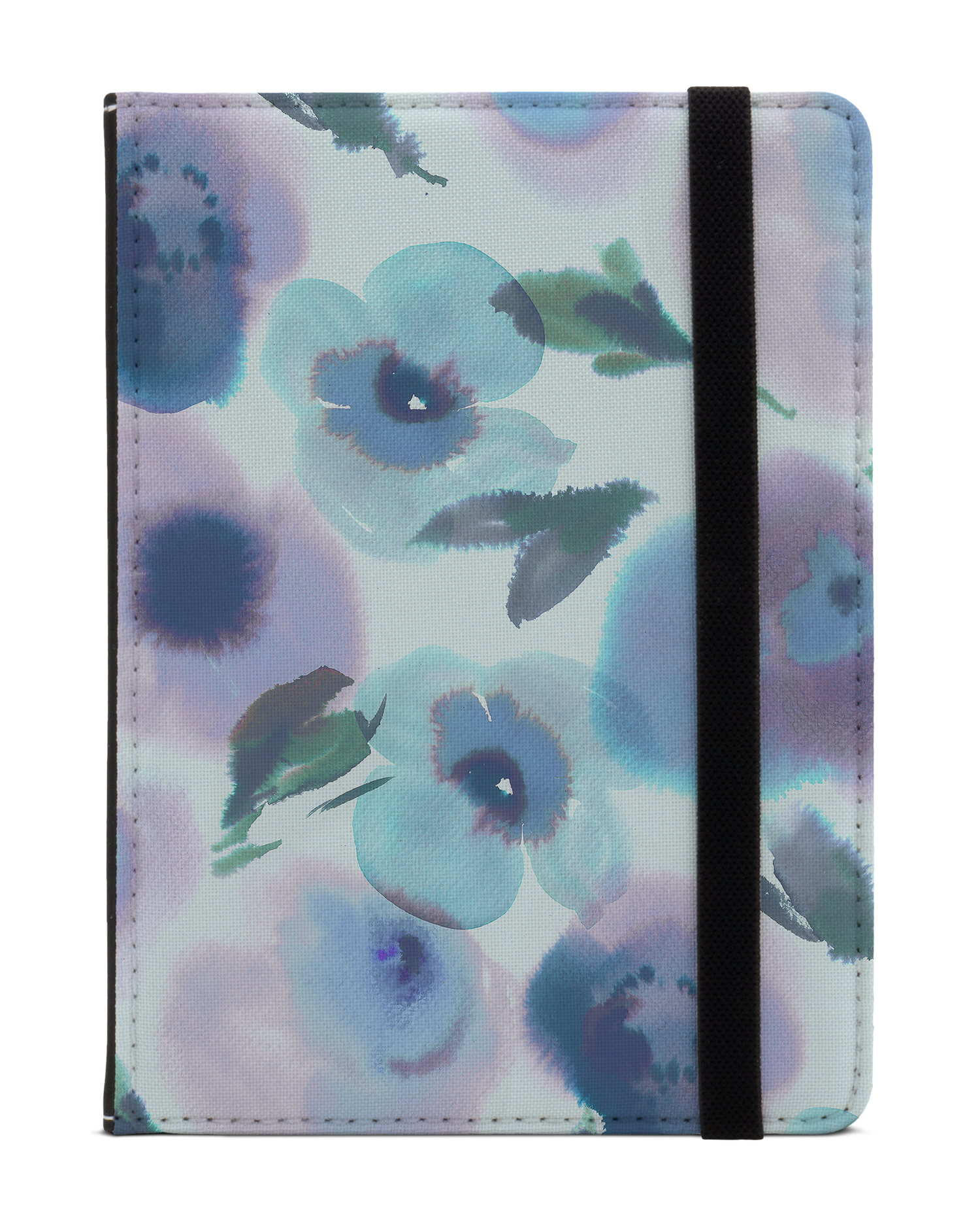 Watercolour Flowers Blue eReader Case XS: Front View