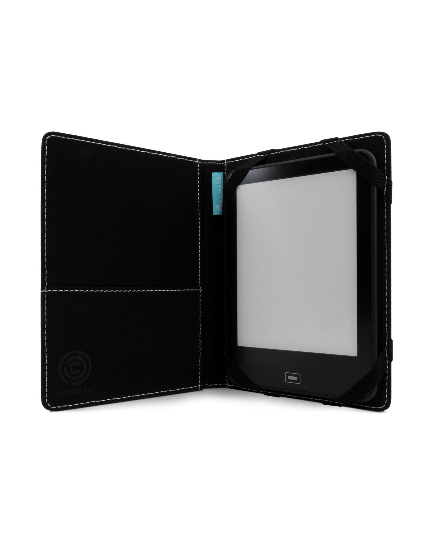 Turquoise Ripples eReader Case S: Opened interior view