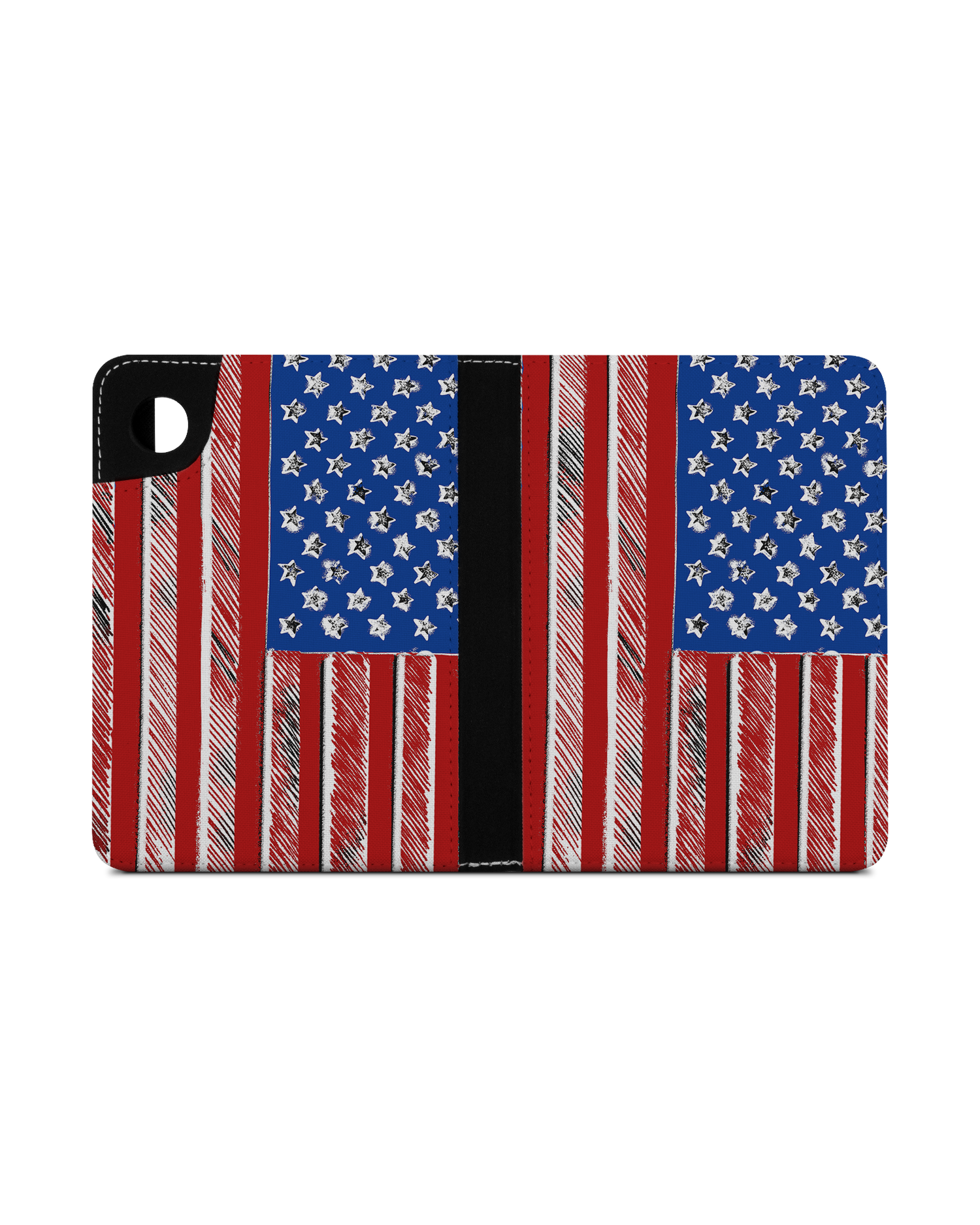 American Flag Color eReader Case for tolino shine 4 (2022): Opened exterior view