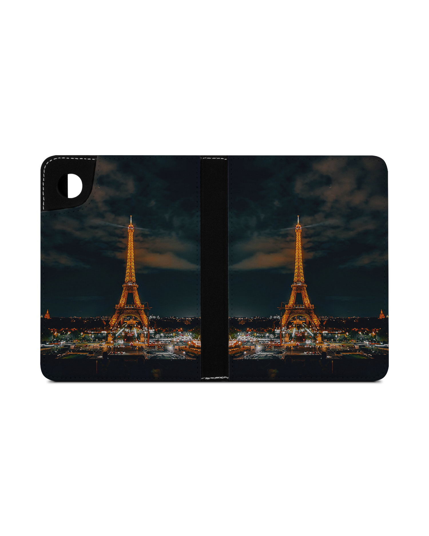 Eiffel Tower By Night eReader Case for tolino shine 4 (2022): Opened exterior view