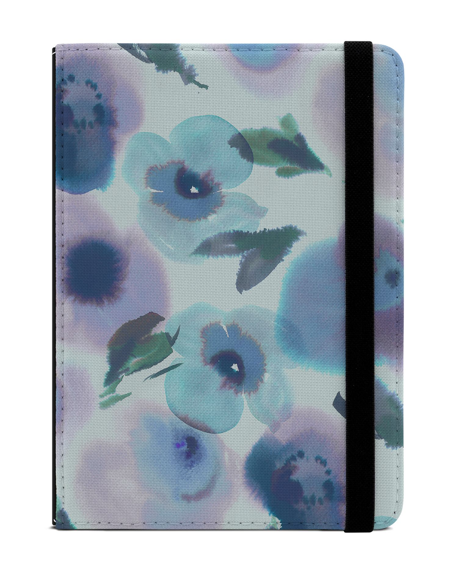 Watercolour Flowers Blue eReader Case for tolino vision 1 to 4 HD: Front View