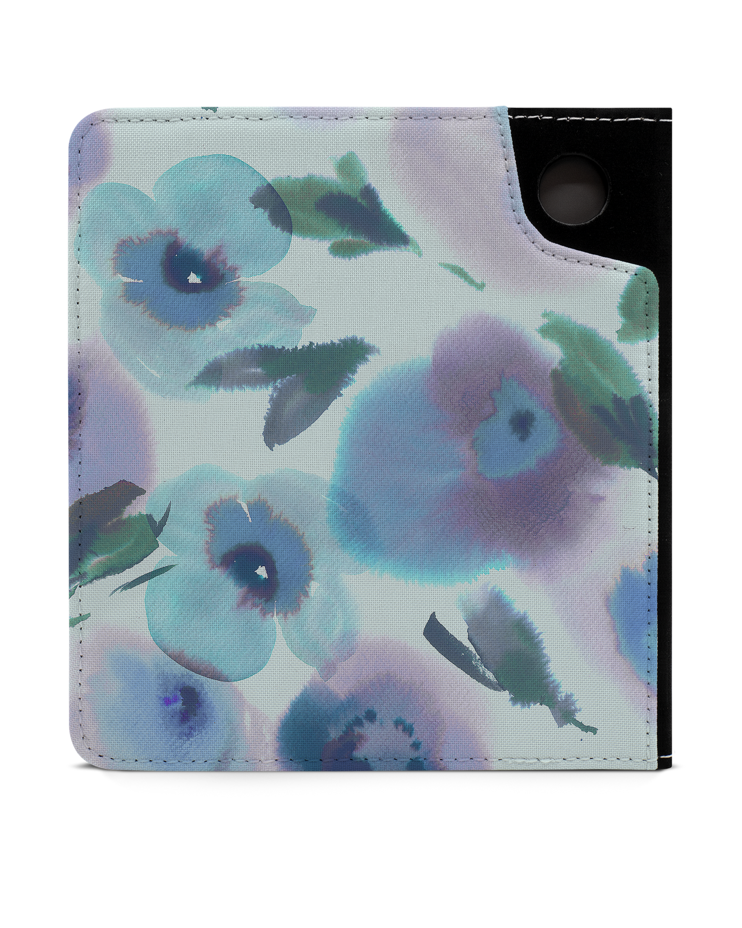 Watercolour Flowers Blue eReader Case for tolino vision 6: Back View