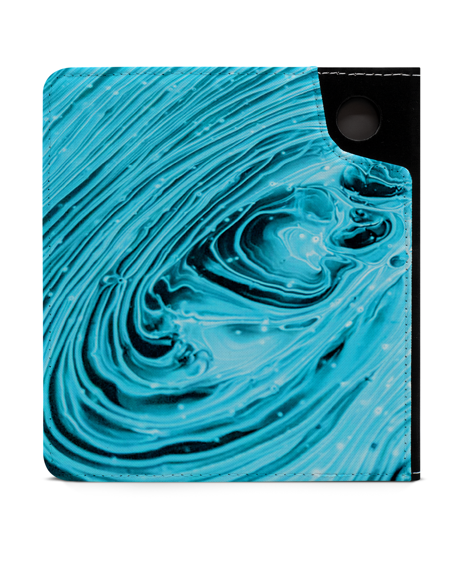 Turquoise Ripples eReader Case for tolino vision 6: Back View