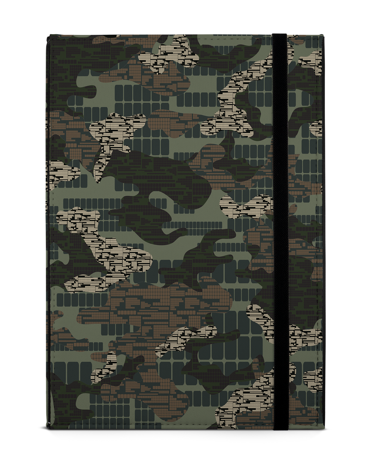 Green Camo Mix Tablet Case M: Front View