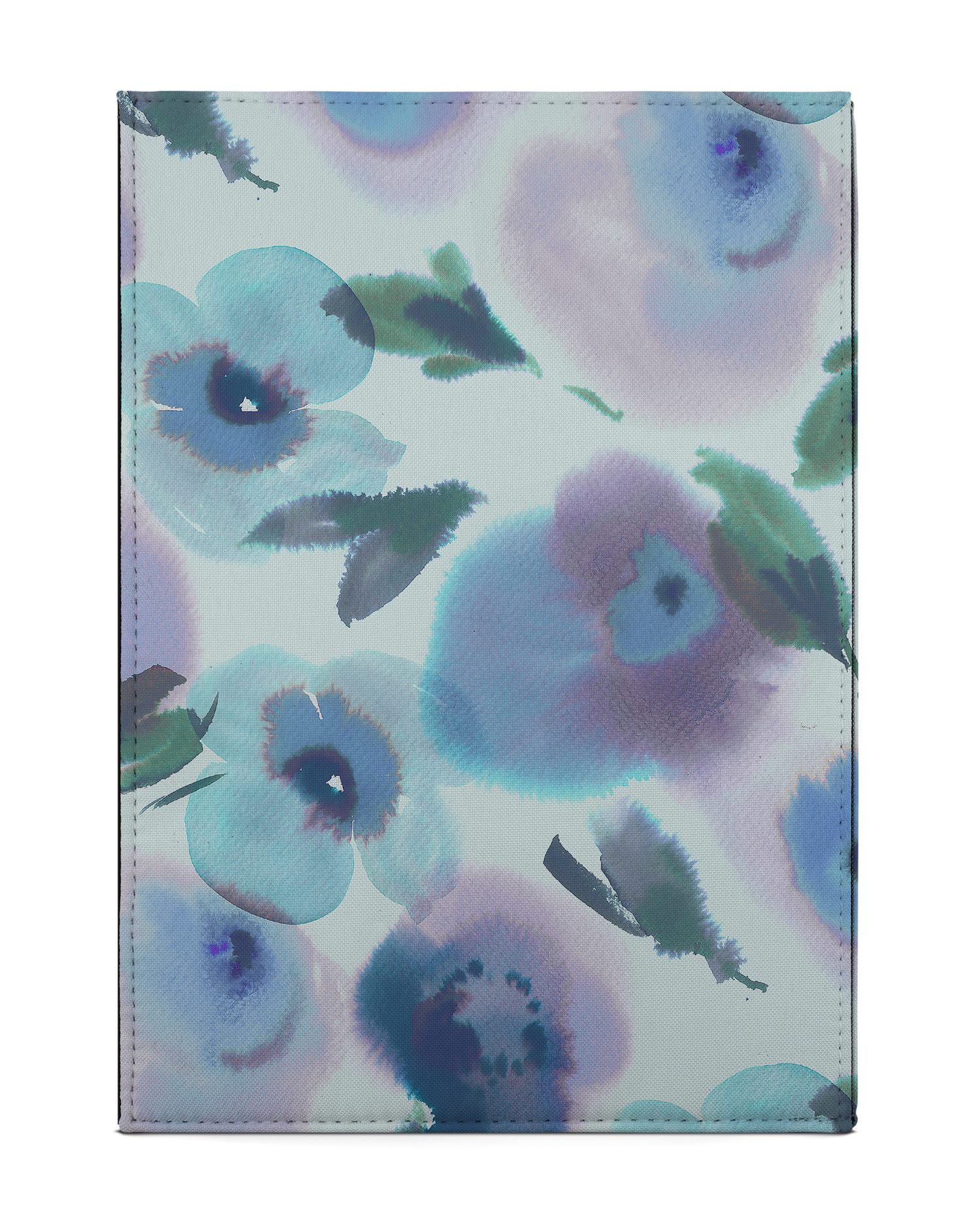 Watercolour Flowers Blue Tablet Case M: Back View