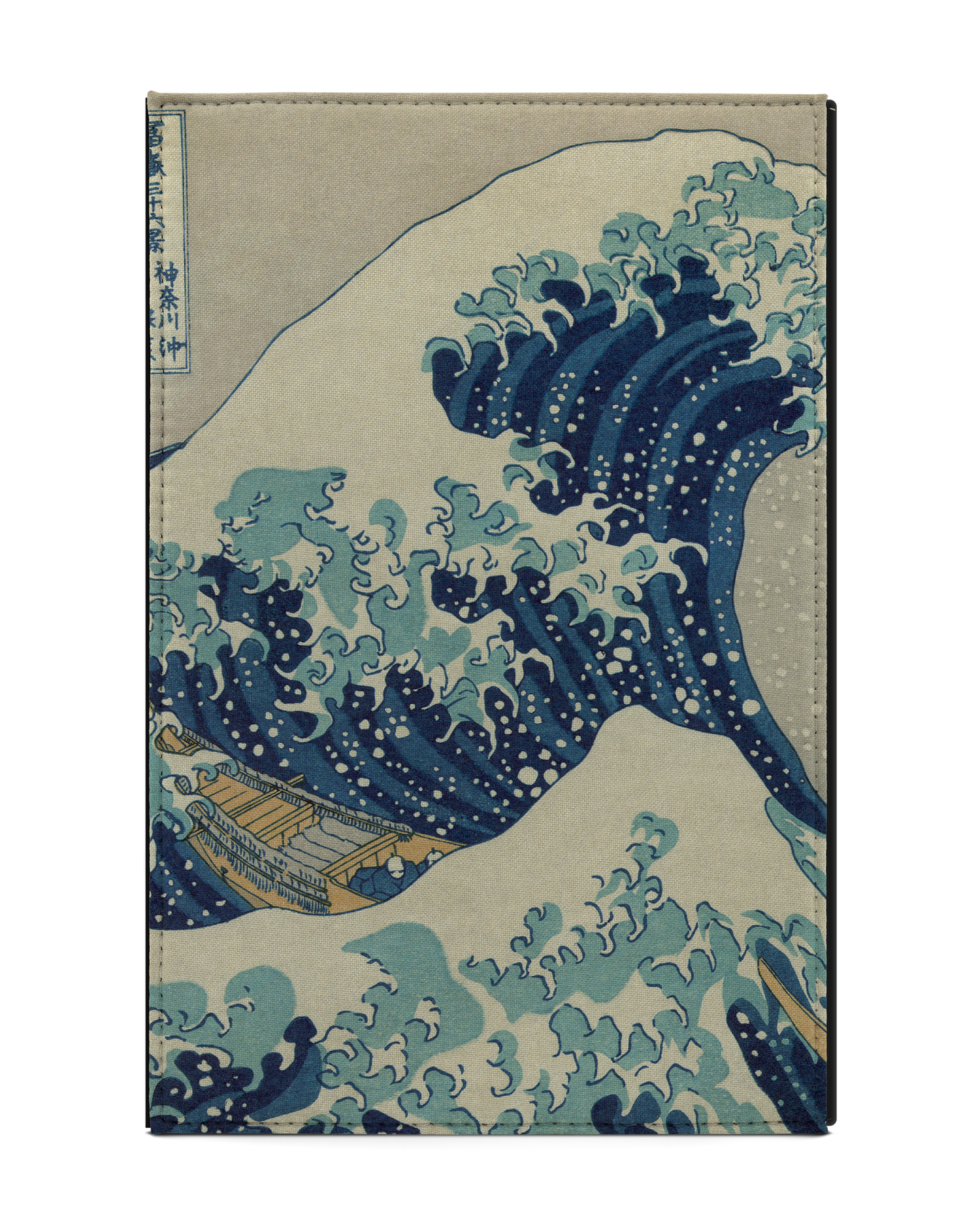 Great Wave Off Kanagawa By Hokusai Tablet Case L: Back View