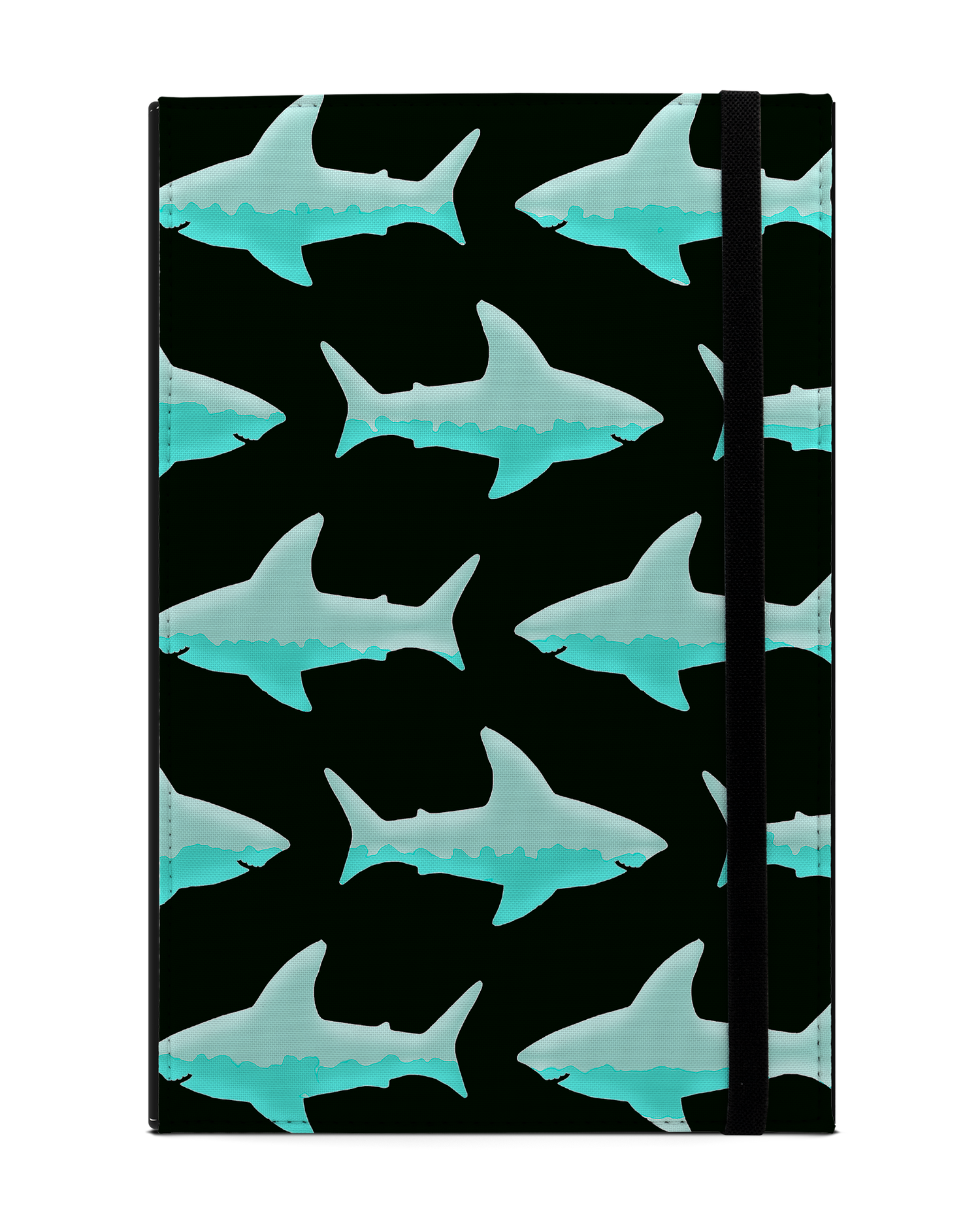 Neon Sharks Tablet Case L: Front View