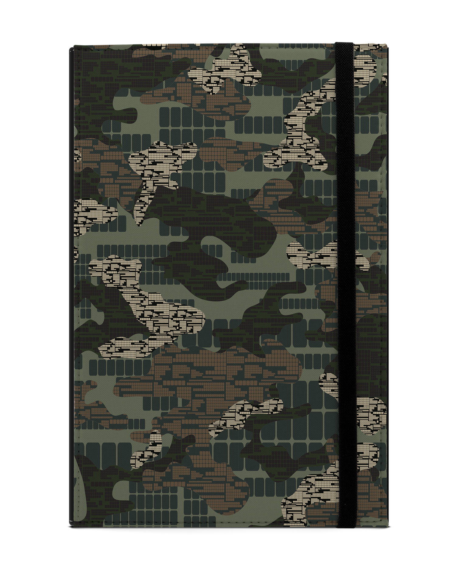 Green Camo Mix Tablet Case L: Front View
