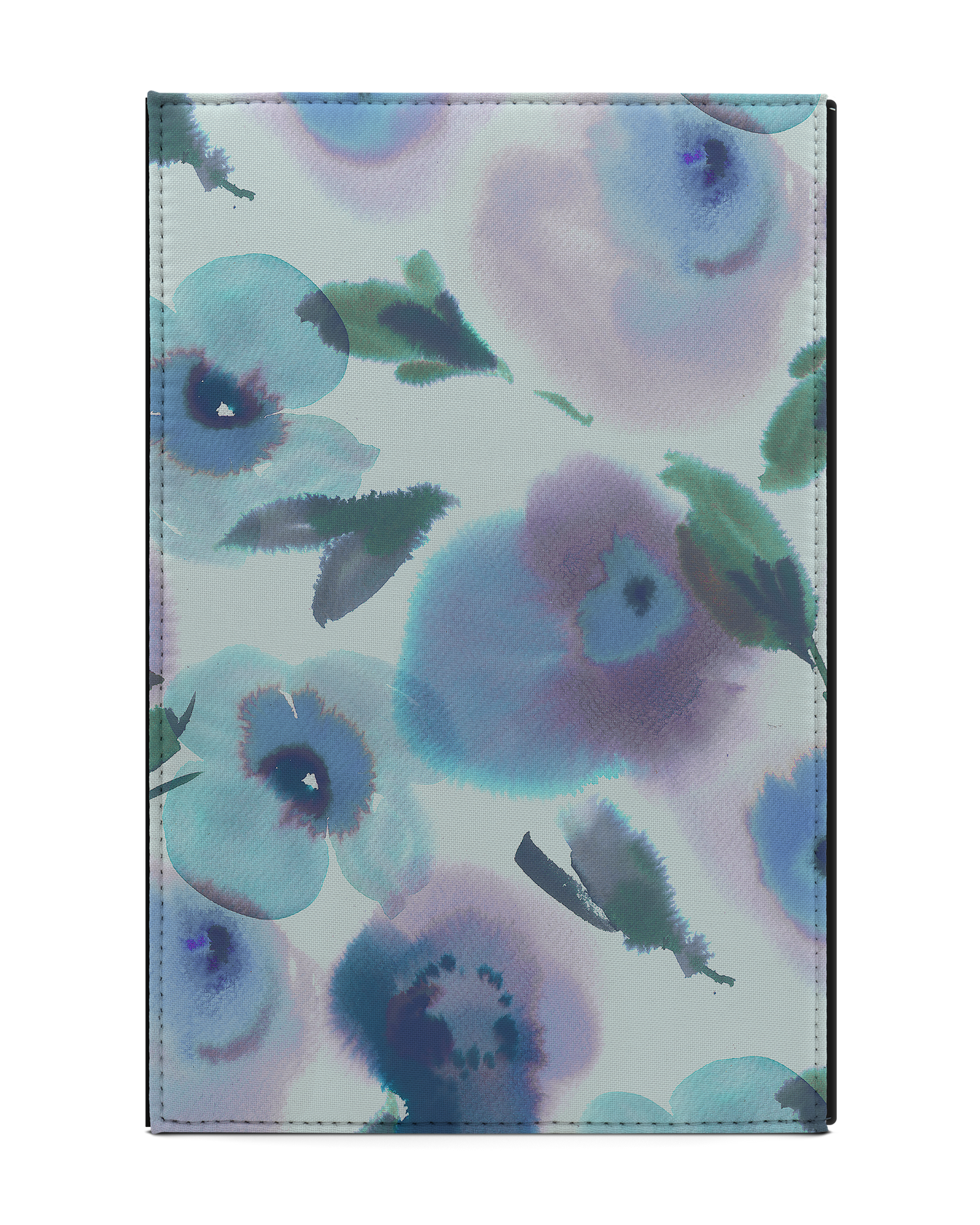 Watercolour Flowers Blue Tablet Case L: Back View