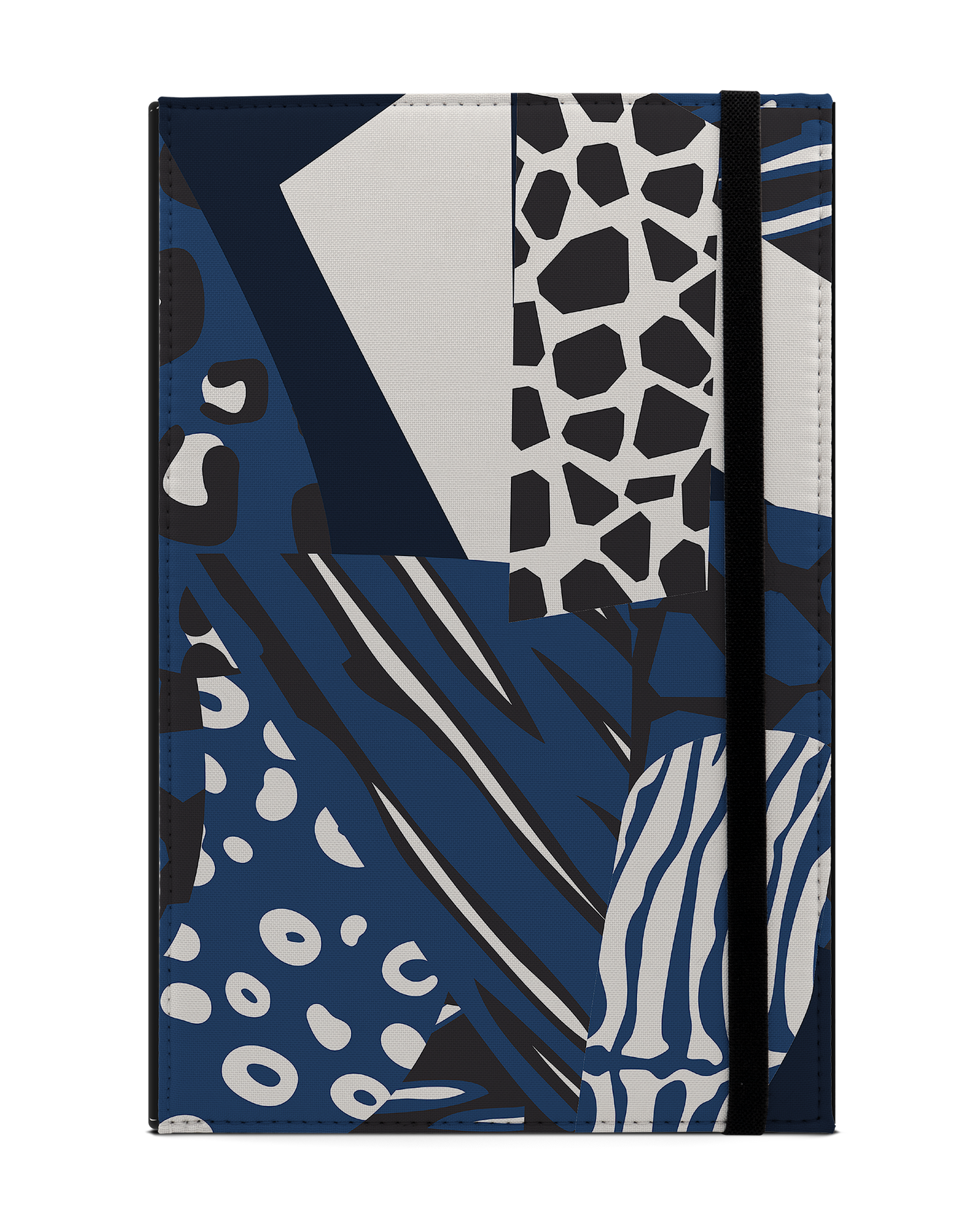 Animal Print Patchwork Tablet Case L: Front View